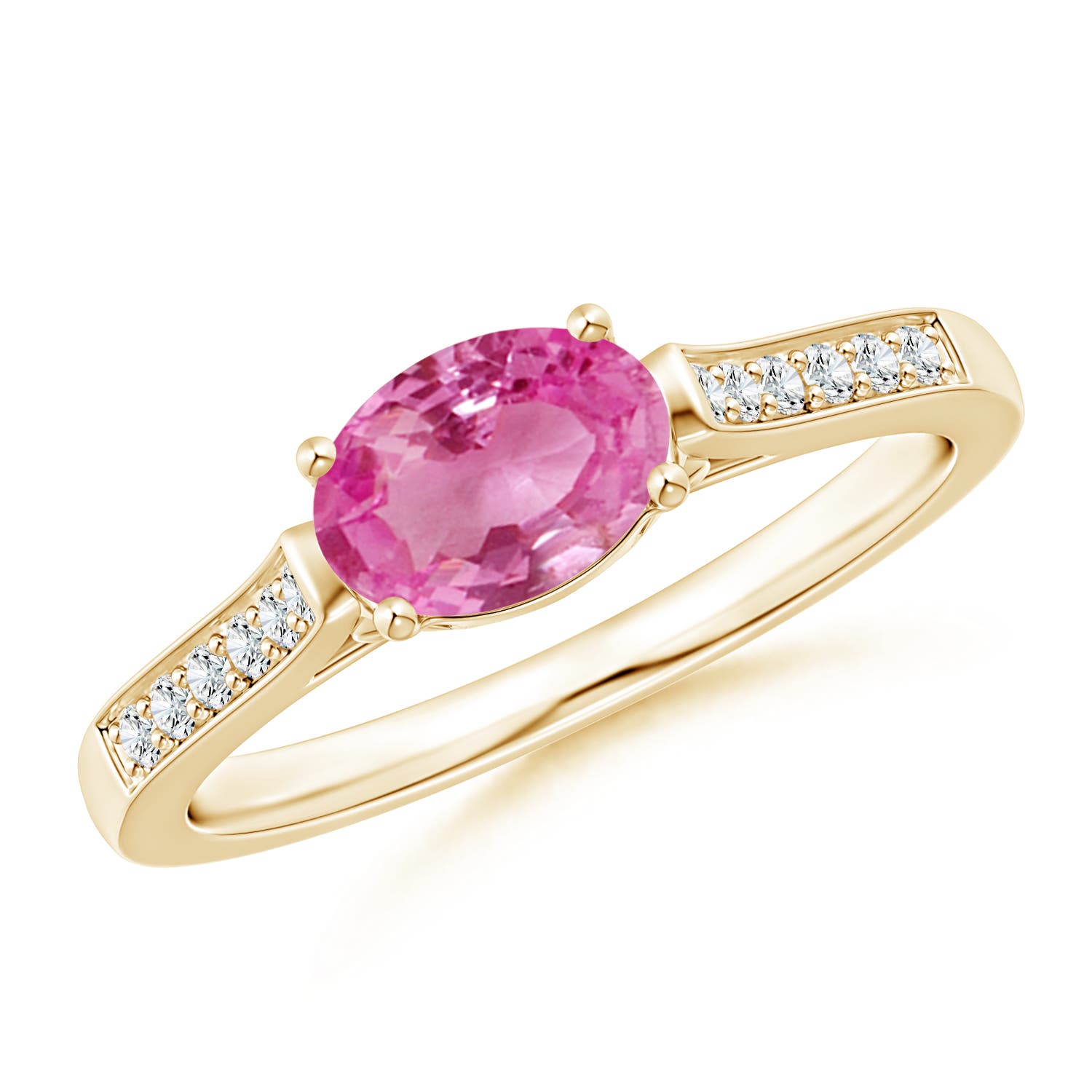 AAA - Pink Sapphire / 0.97 CT / 14 KT Yellow Gold