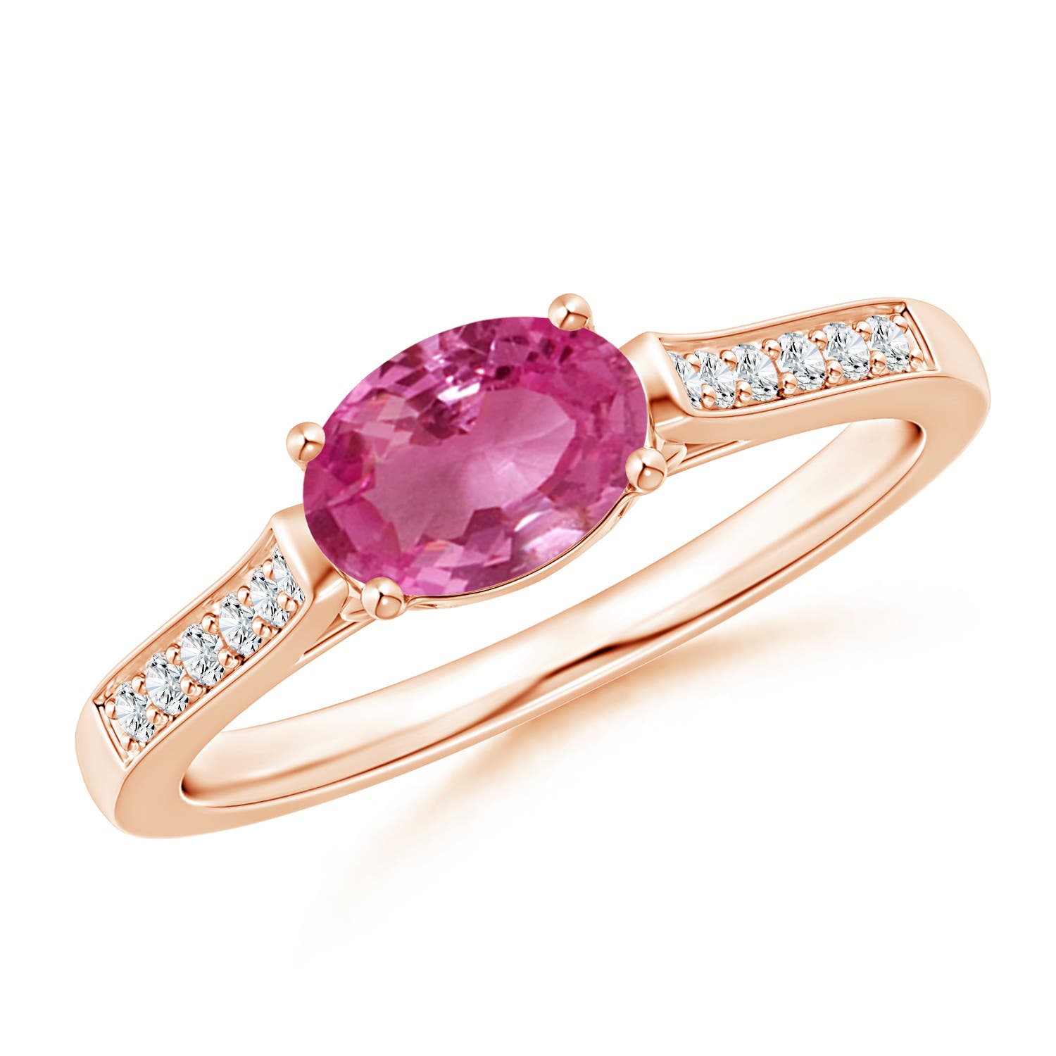 AAAA - Pink Sapphire / 0.97 CT / 14 KT Rose Gold