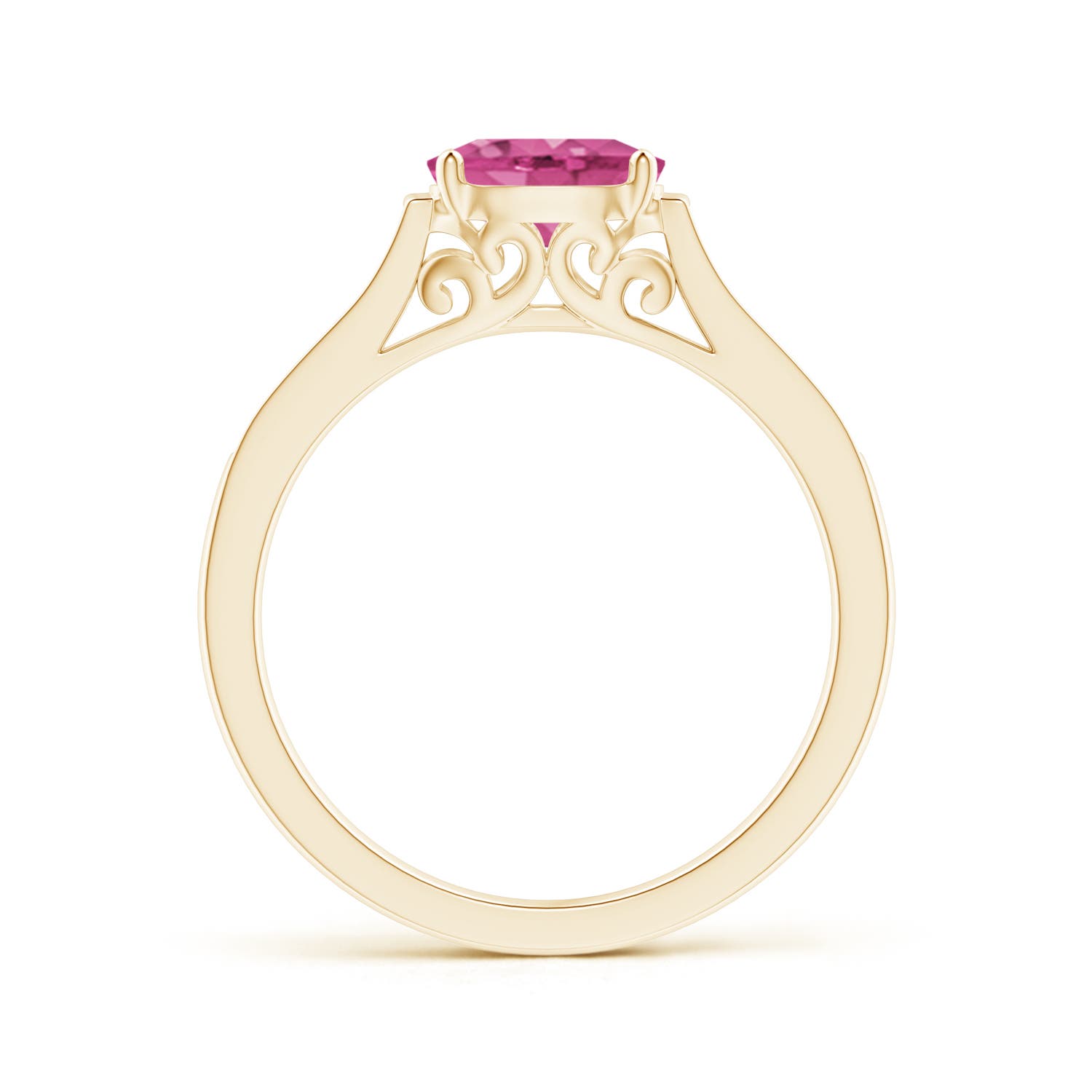 AAAA - Pink Sapphire / 0.97 CT / 14 KT Yellow Gold