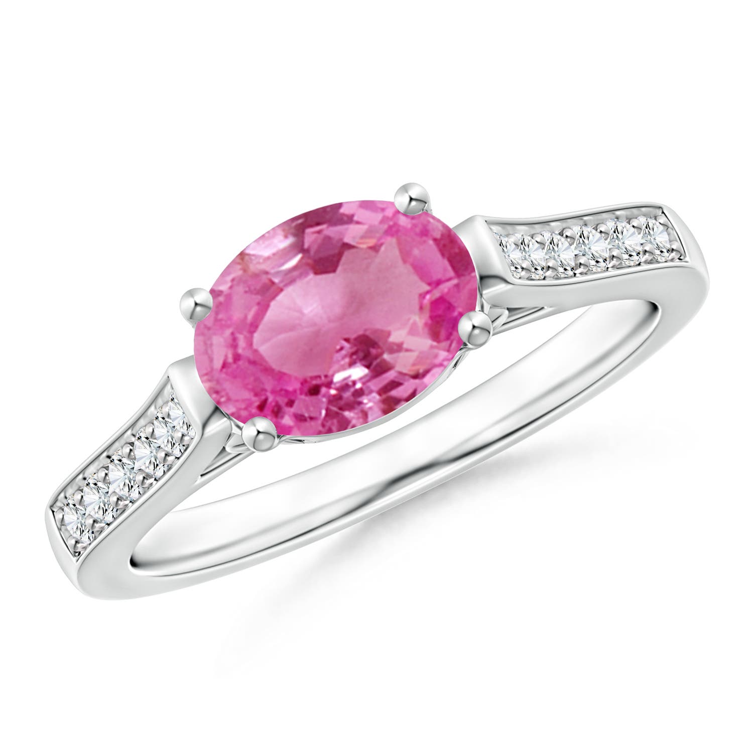 AAA - Pink Sapphire / 1.59 CT / 14 KT White Gold