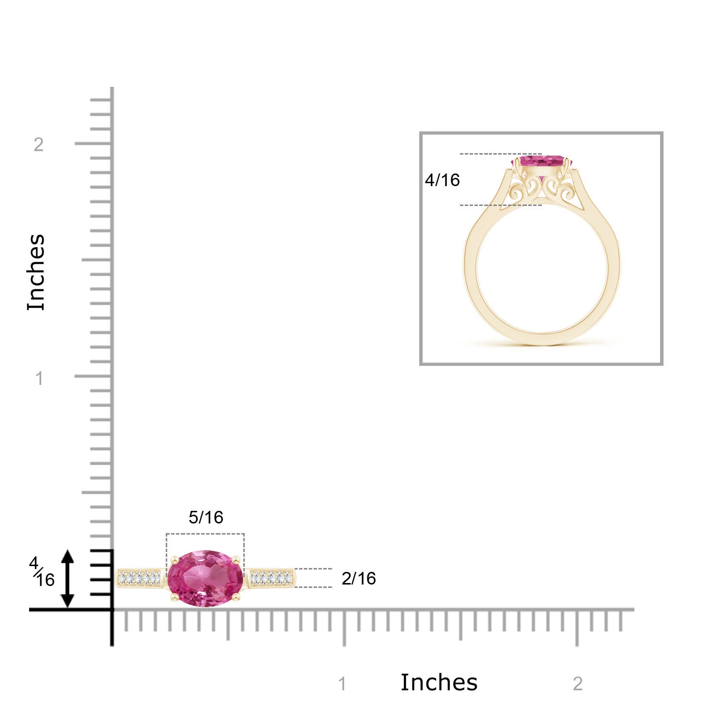 AAAA - Pink Sapphire / 1.59 CT / 14 KT Yellow Gold