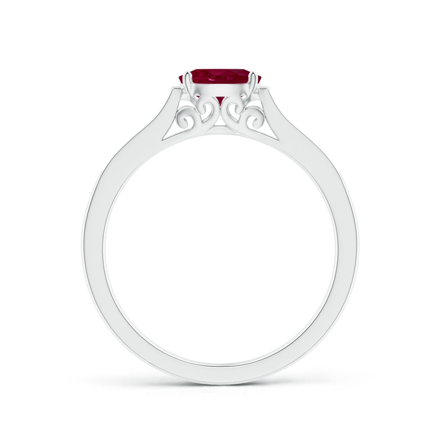 A - Ruby / 0.7 CT / 14 KT White Gold