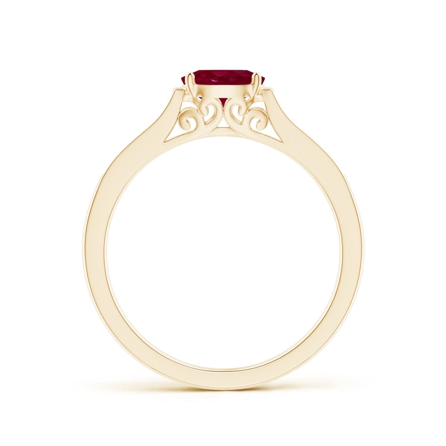 A - Ruby / 0.7 CT / 14 KT Yellow Gold