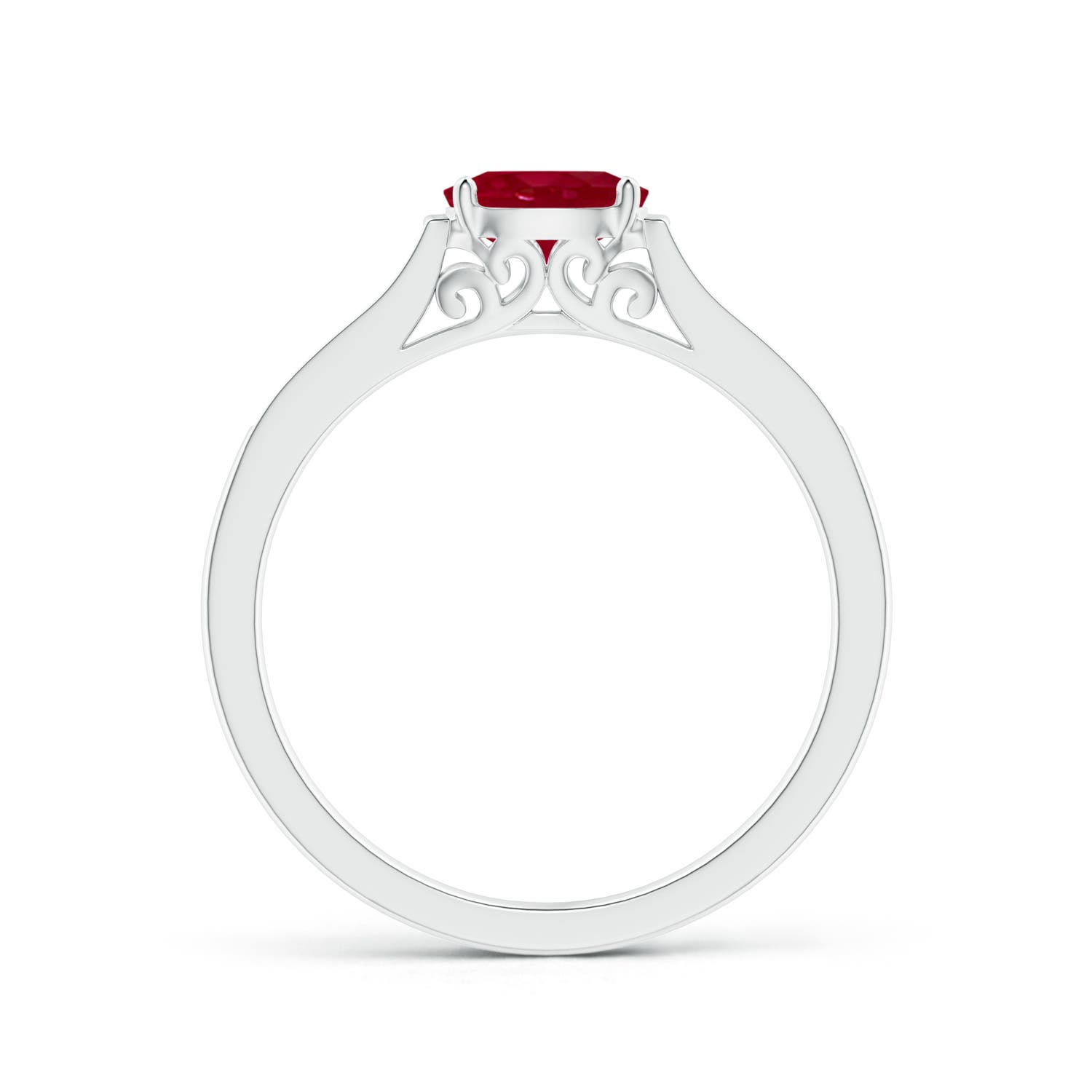 AA - Ruby / 0.7 CT / 14 KT White Gold