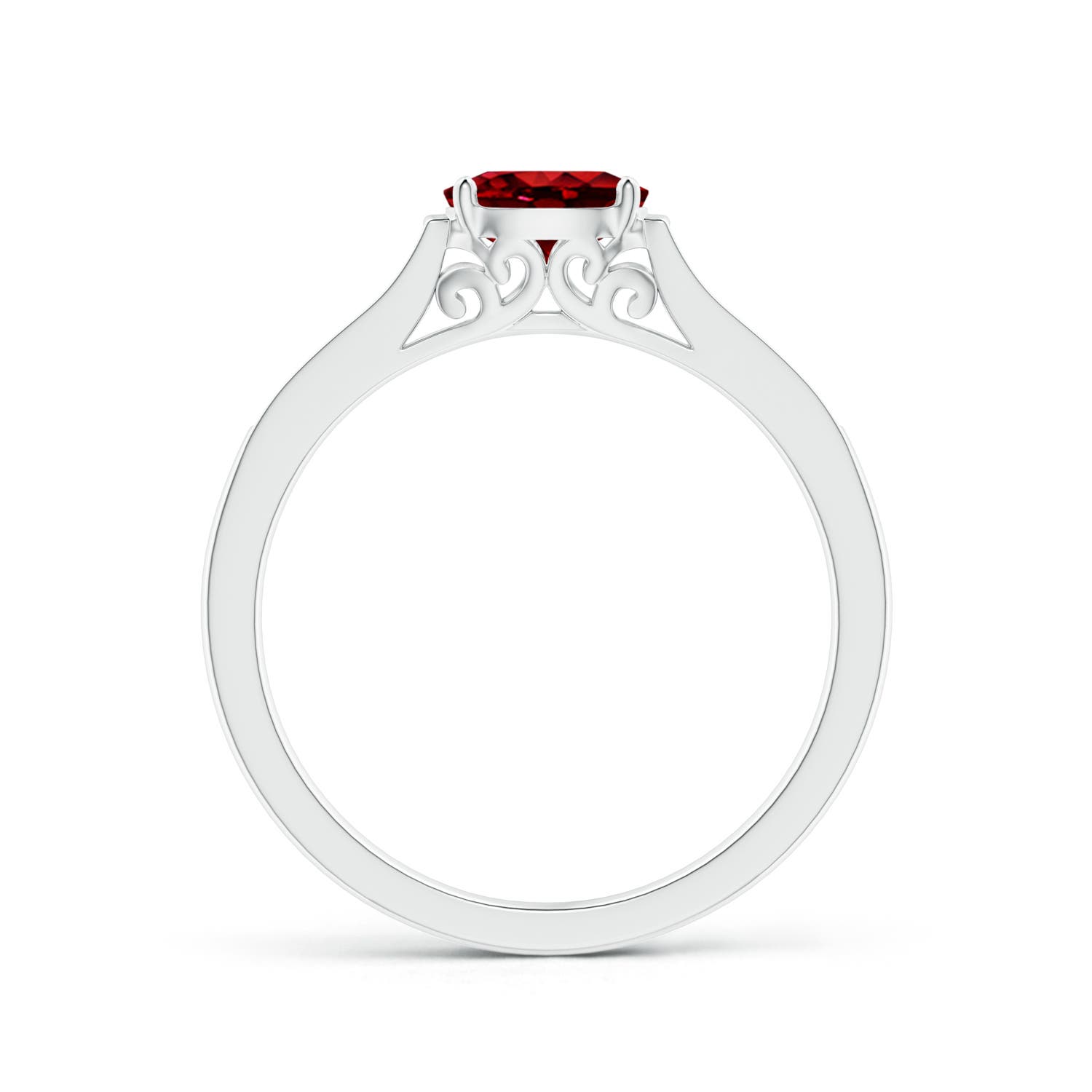 AAAA - Ruby / 0.7 CT / 14 KT White Gold