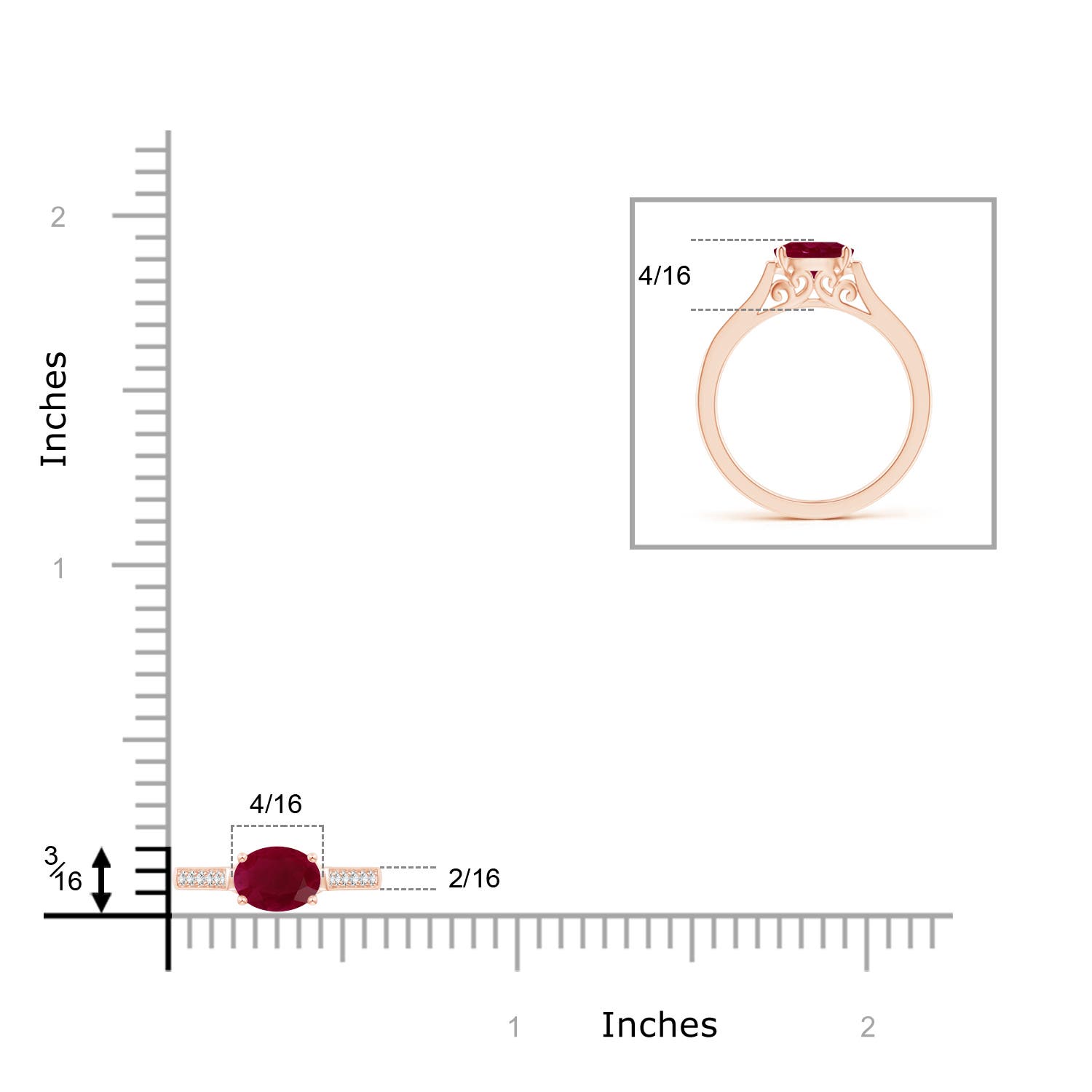 A - Ruby / 1.12 CT / 14 KT Rose Gold