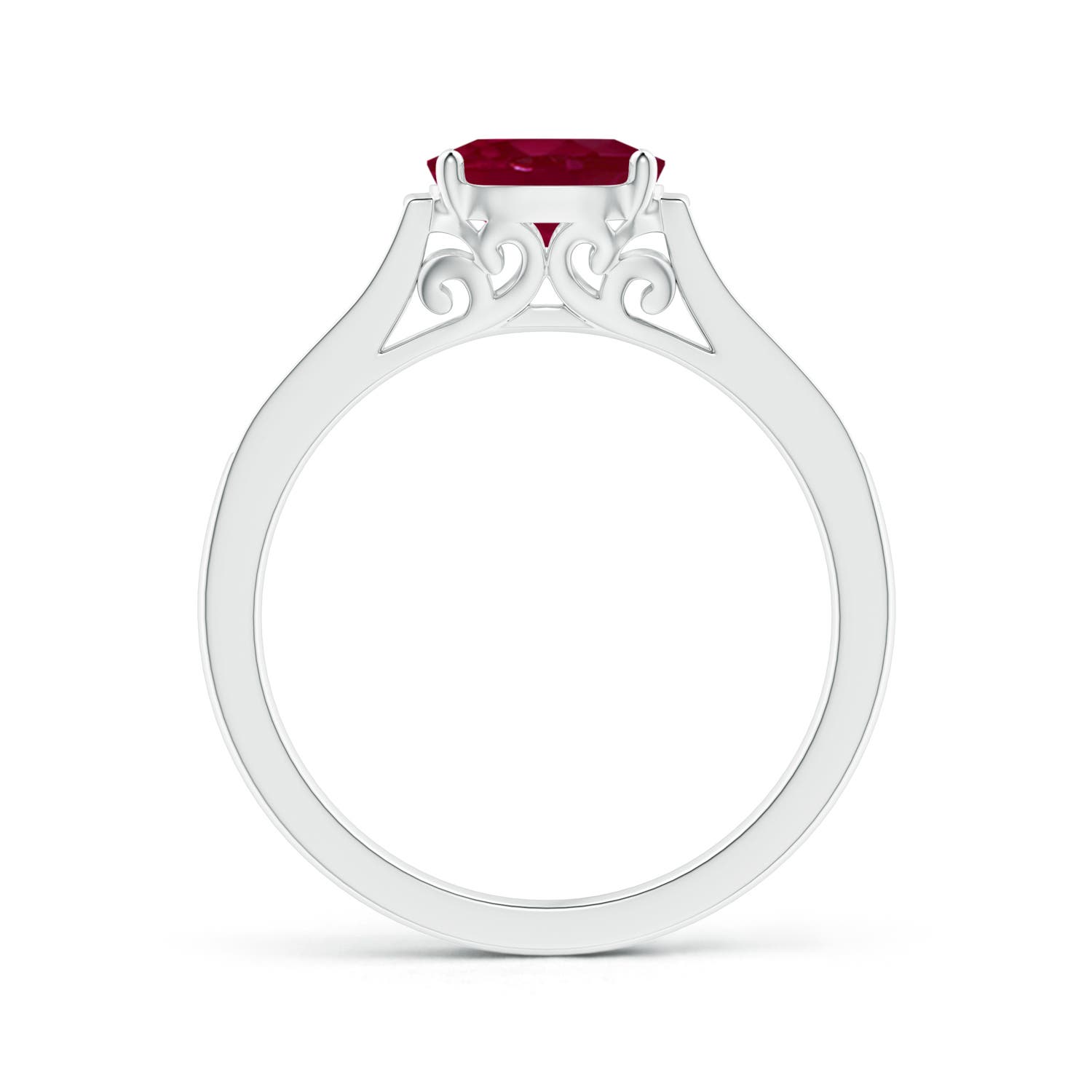 A - Ruby / 1.12 CT / 14 KT White Gold