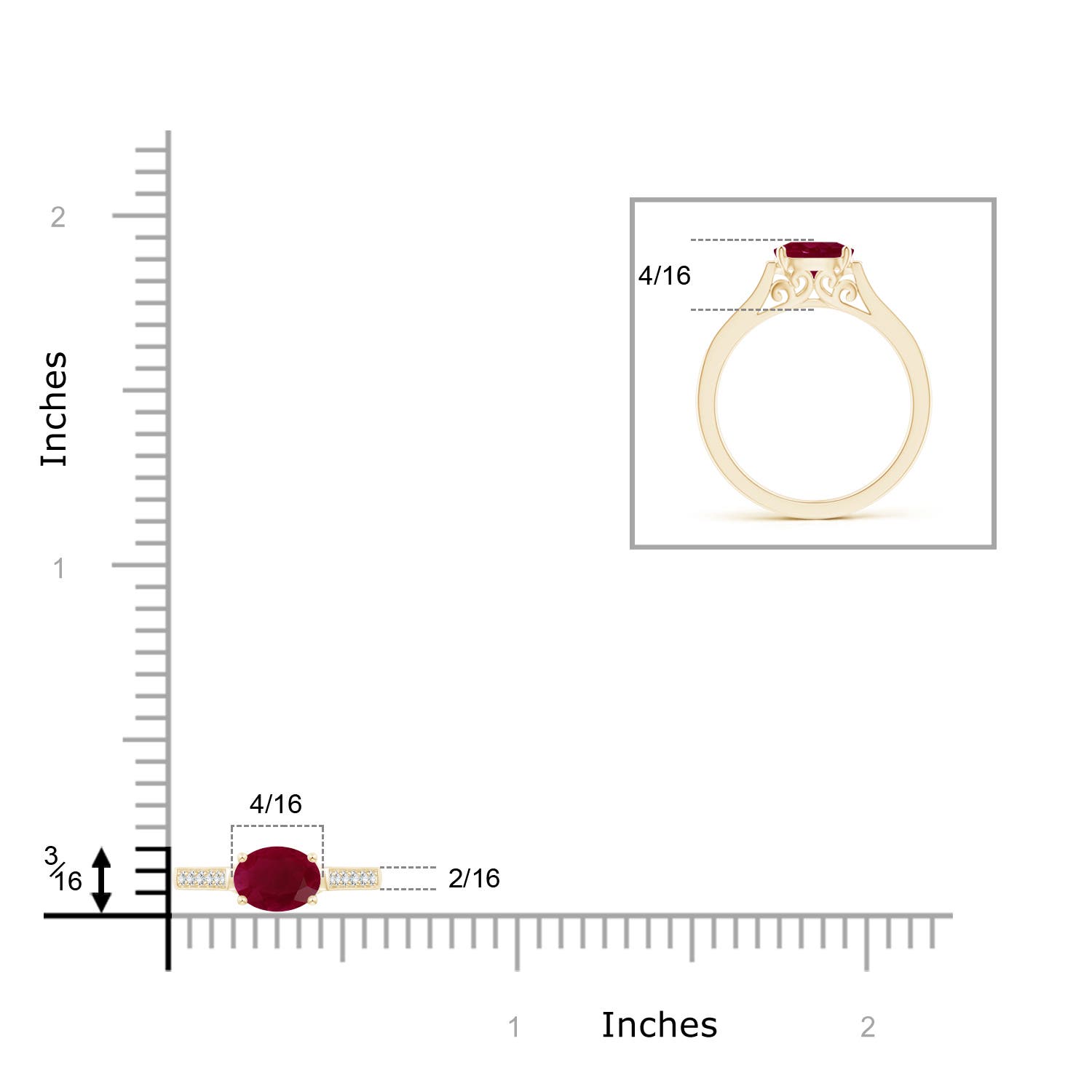 A - Ruby / 1.12 CT / 14 KT Yellow Gold