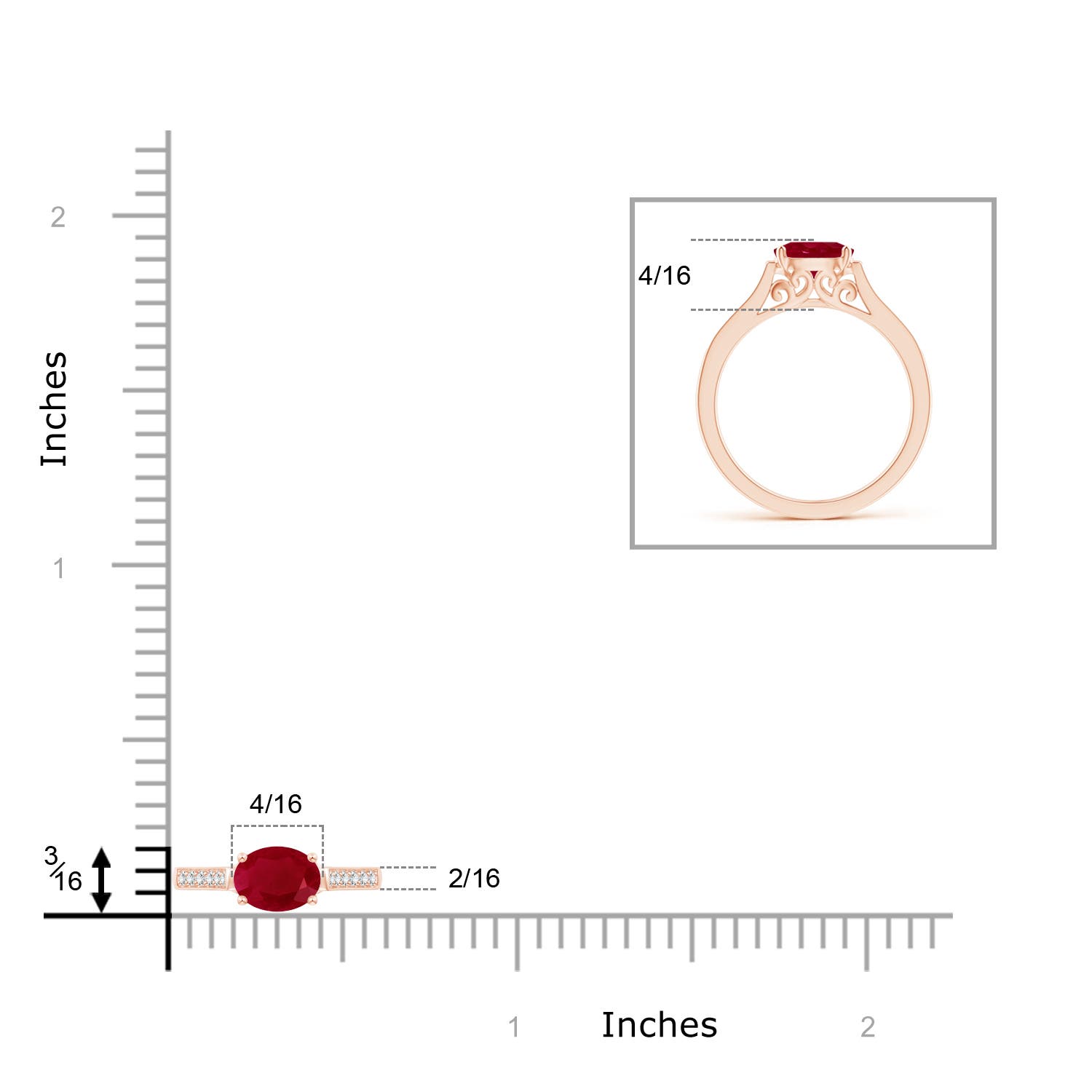 AA - Ruby / 1.12 CT / 14 KT Rose Gold