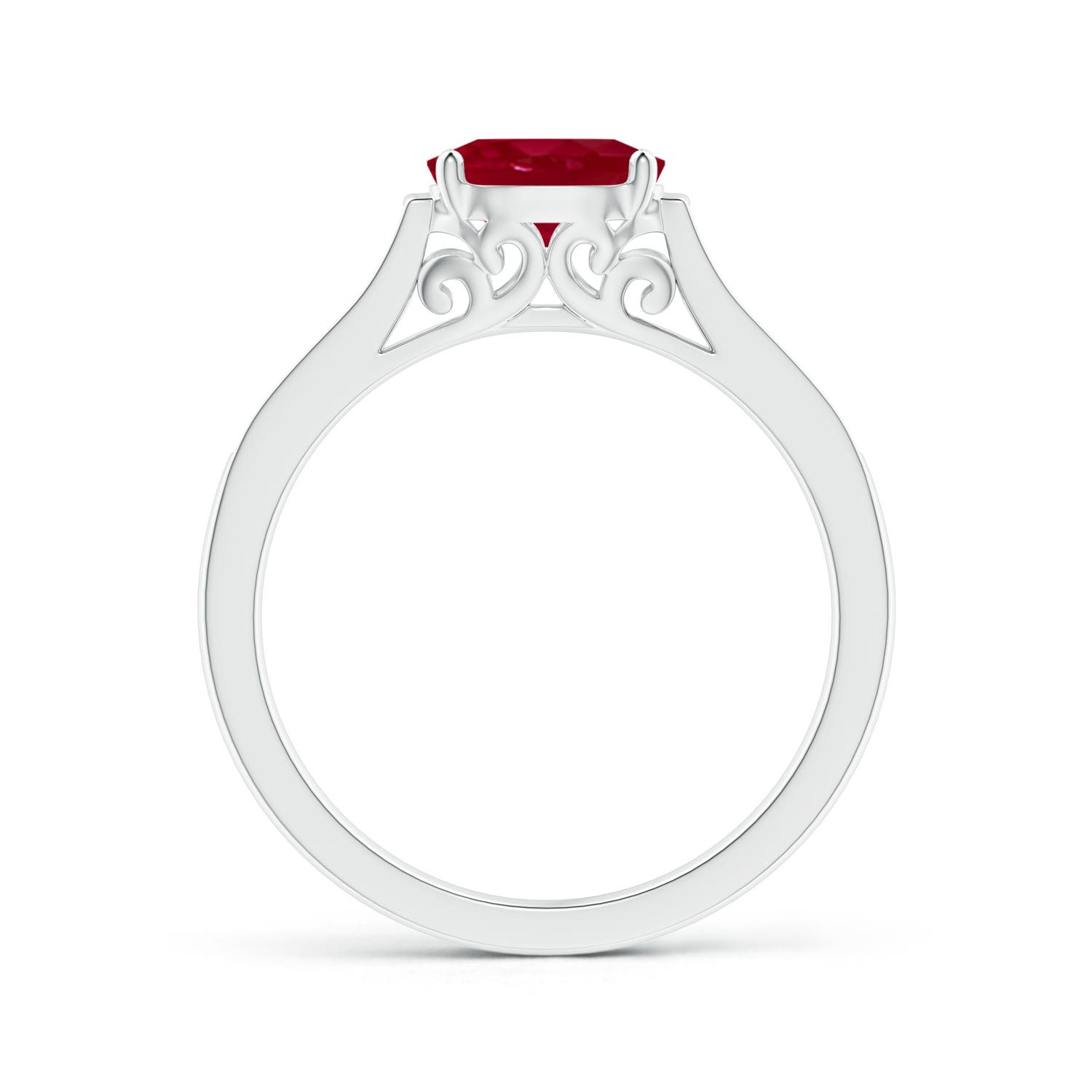 AA - Ruby / 1.12 CT / 14 KT White Gold