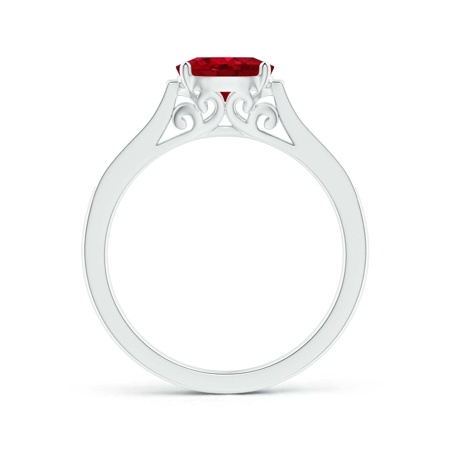 AAA - Ruby / 1.12 CT / 14 KT White Gold