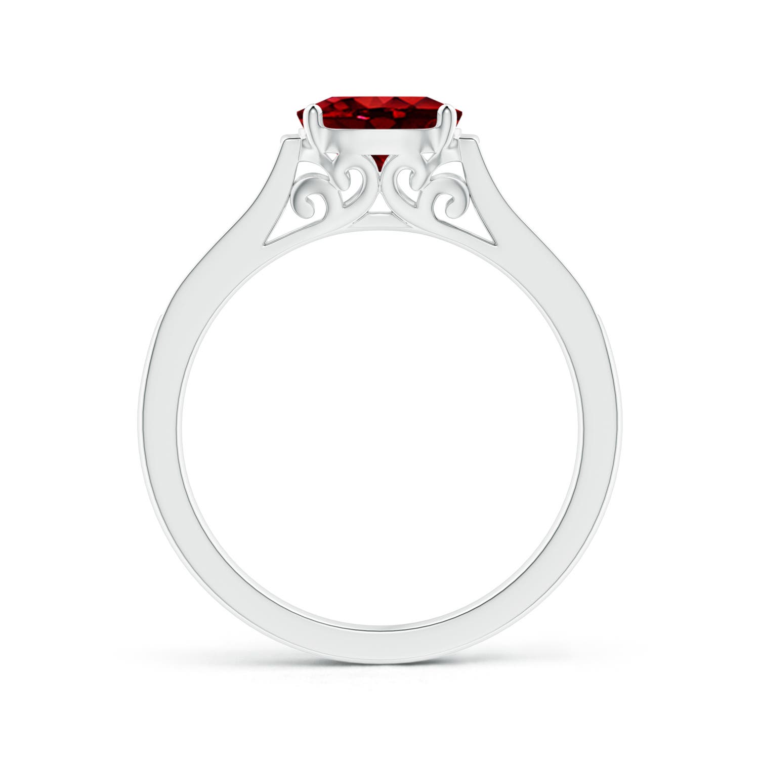 AAAA - Ruby / 1.12 CT / 14 KT White Gold