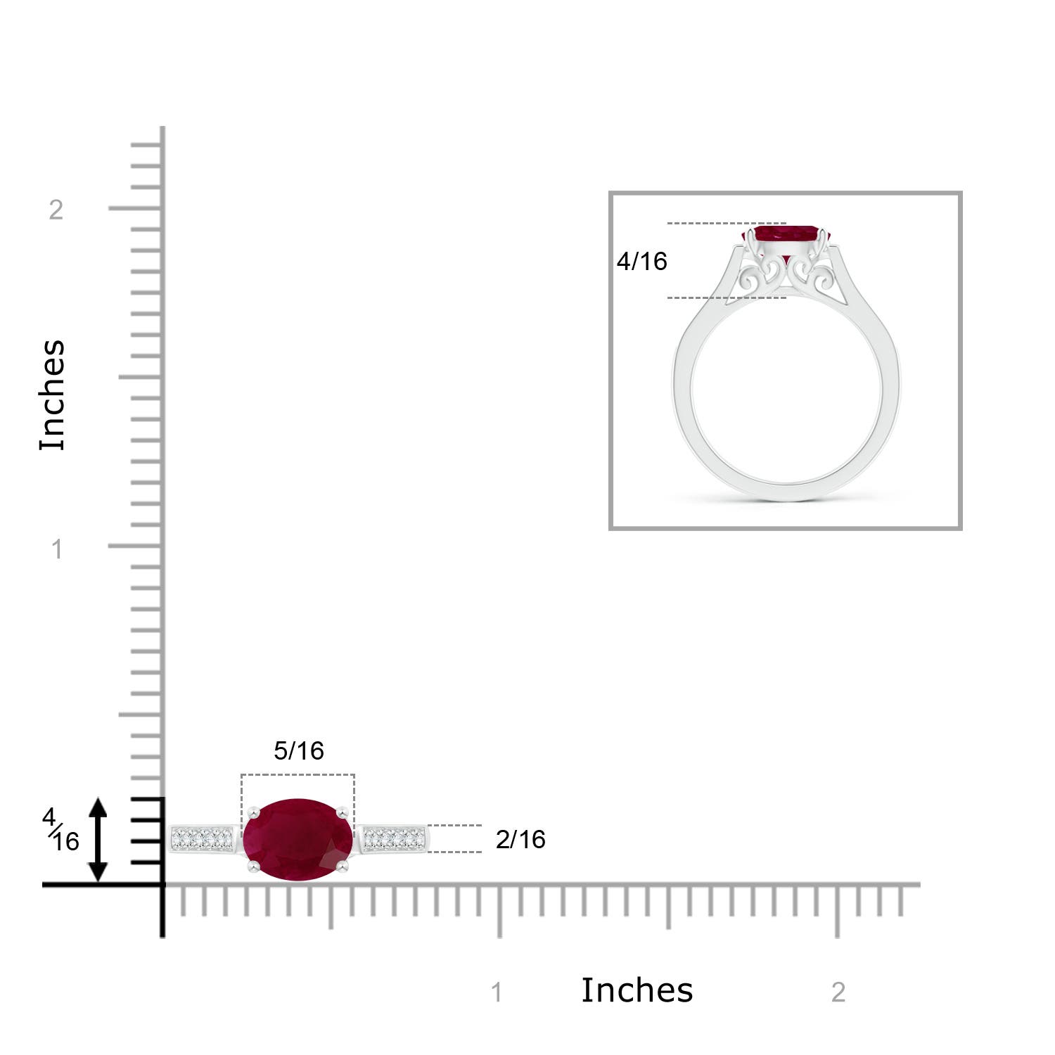 A - Ruby / 1.39 CT / 14 KT White Gold