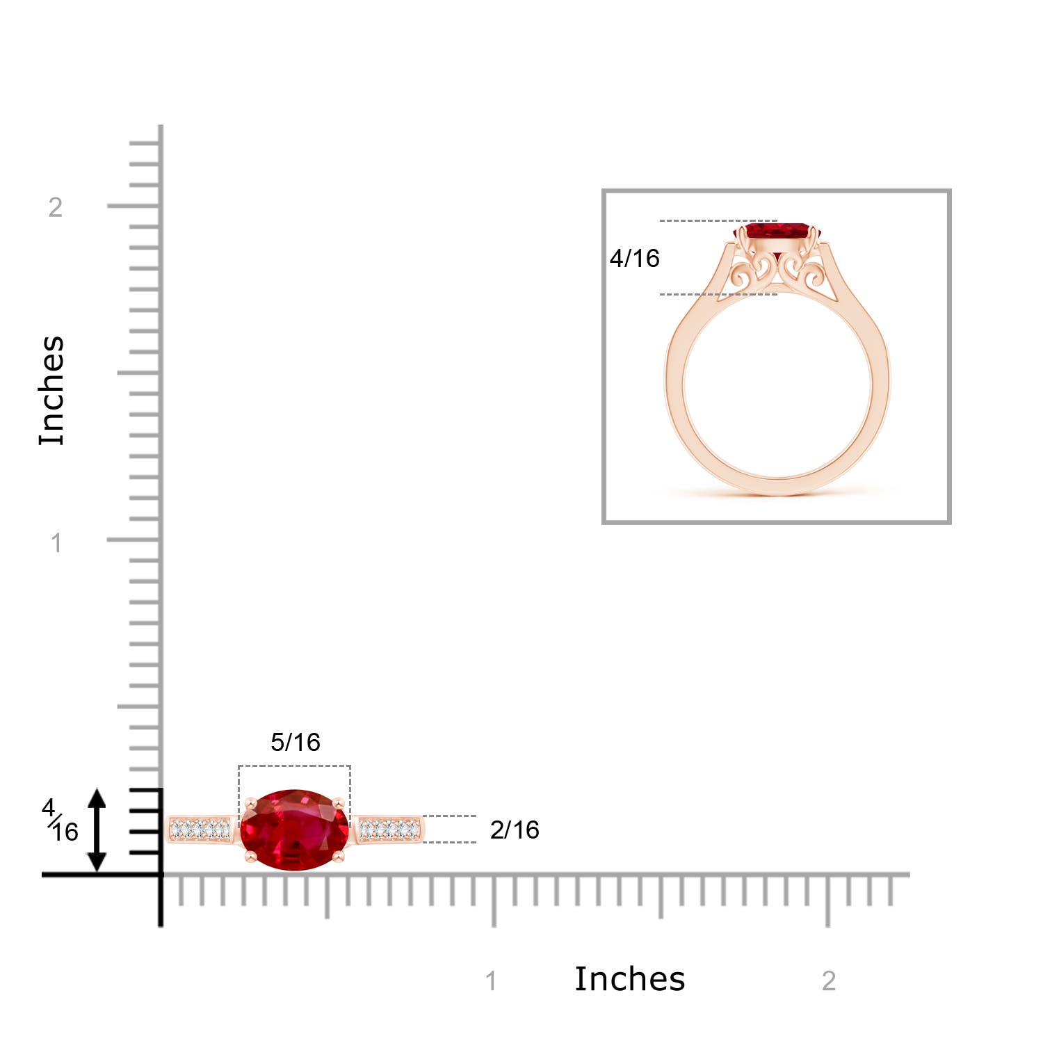 AAA - Ruby / 1.39 CT / 14 KT Rose Gold