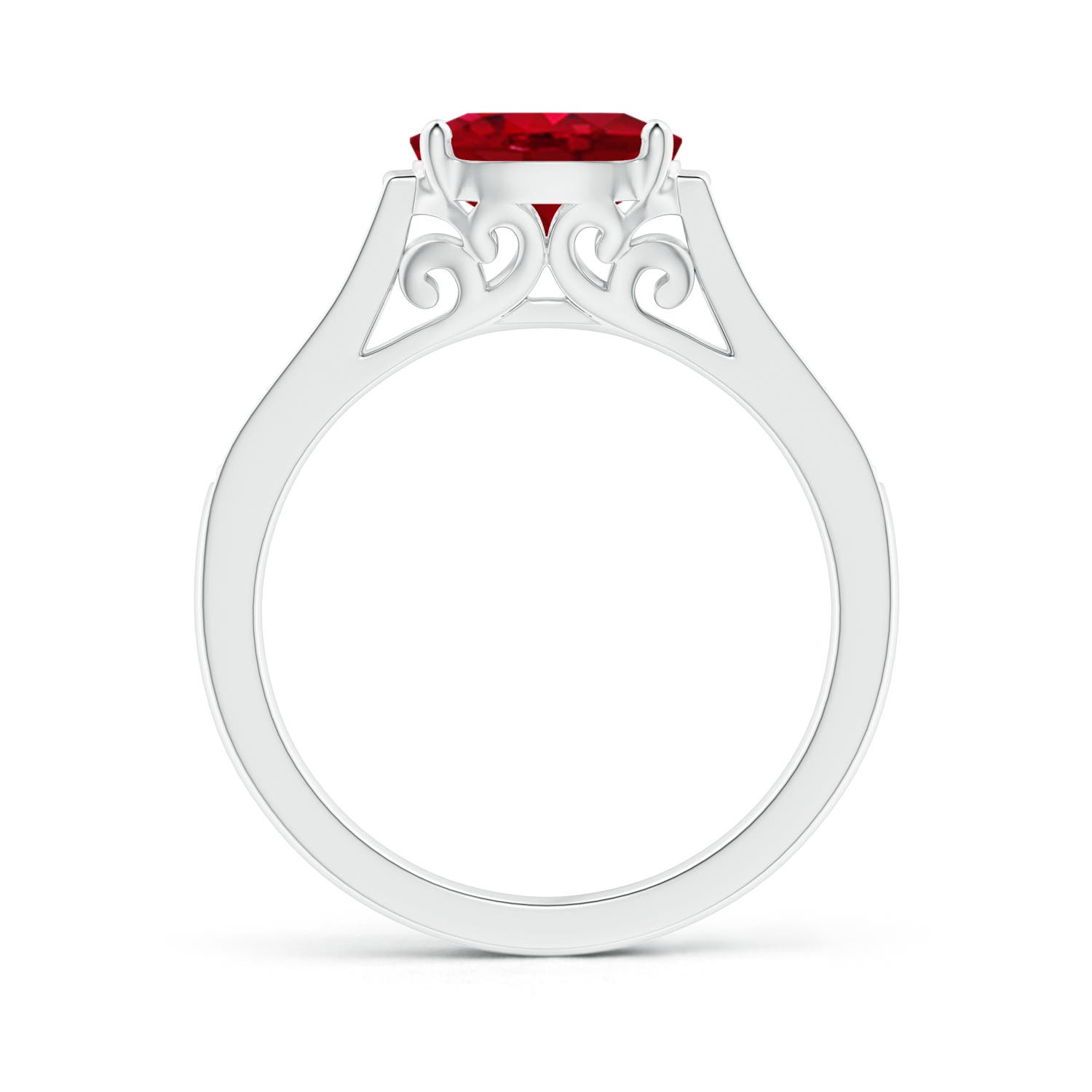 AAA - Ruby / 1.39 CT / 14 KT White Gold