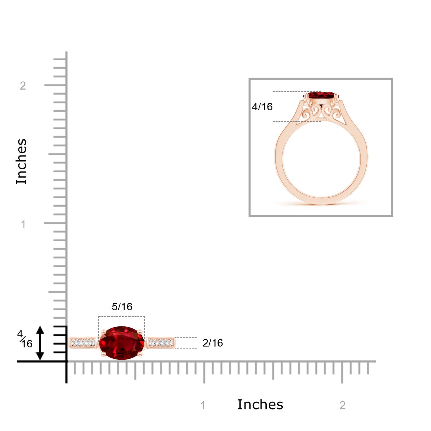 AAAA - Ruby / 1.39 CT / 14 KT Rose Gold