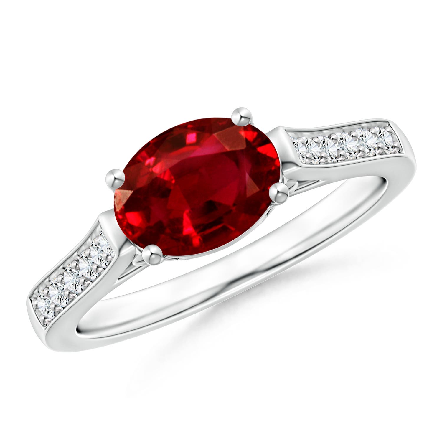 AAAA - Ruby / 1.39 CT / 14 KT White Gold