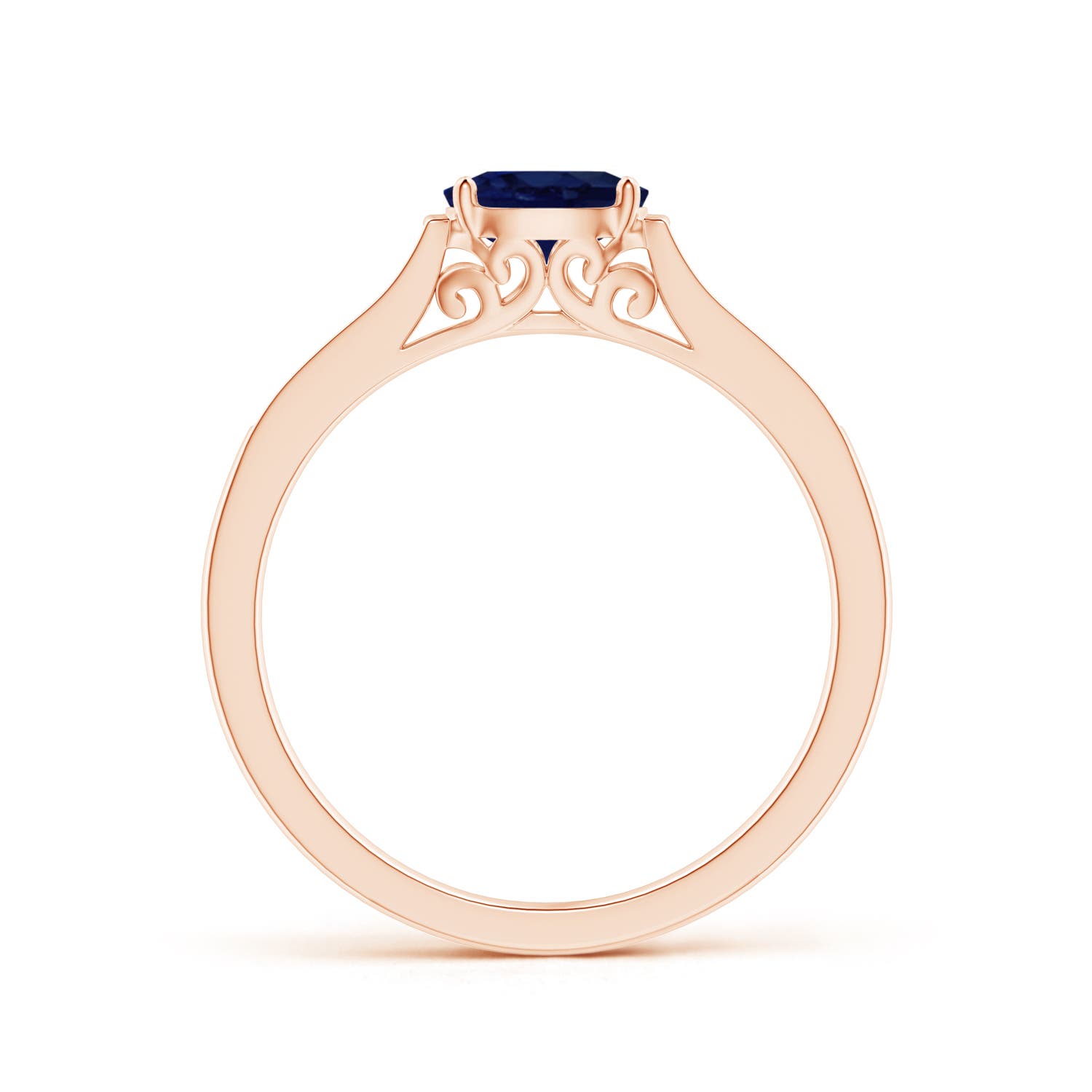 A - Blue Sapphire / 0.7 CT / 14 KT Rose Gold