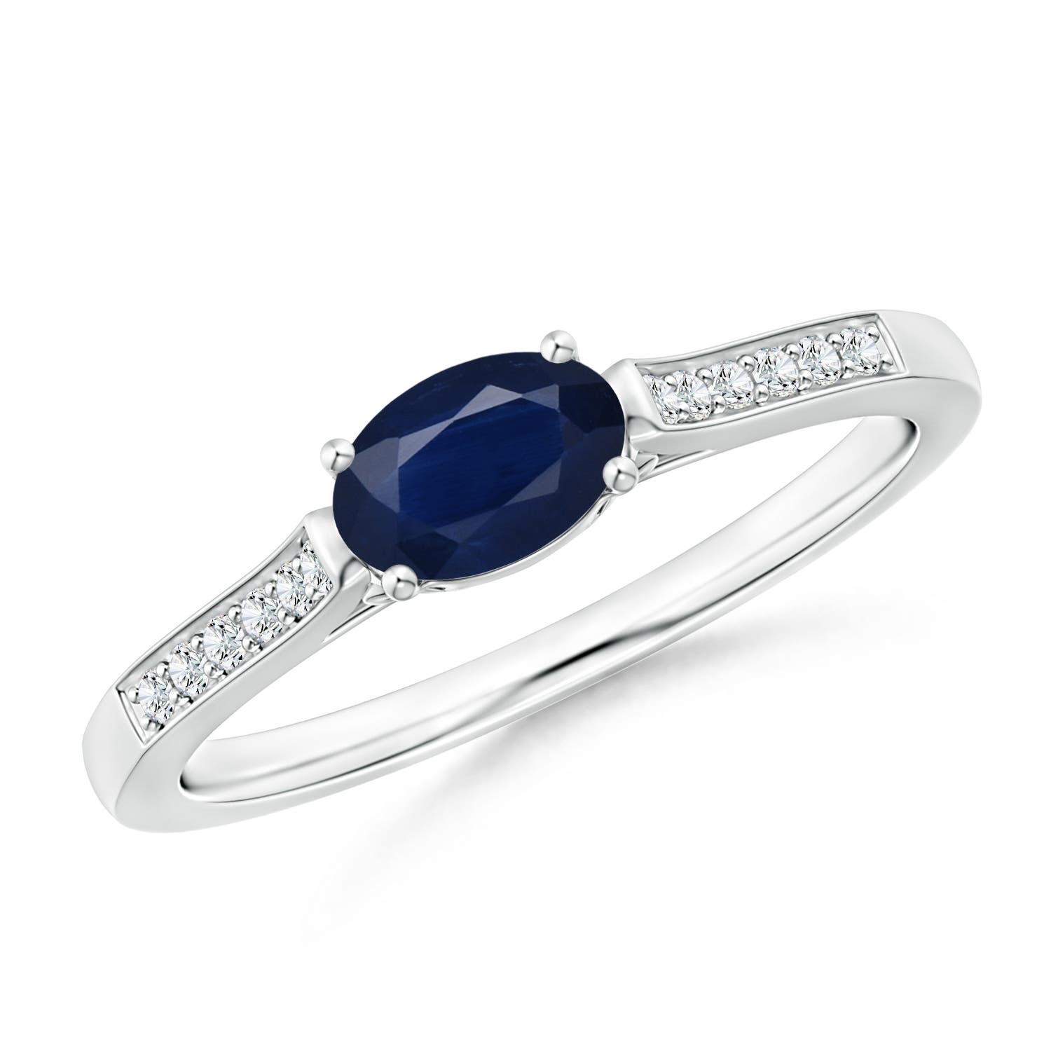 A - Blue Sapphire / 0.7 CT / 14 KT White Gold