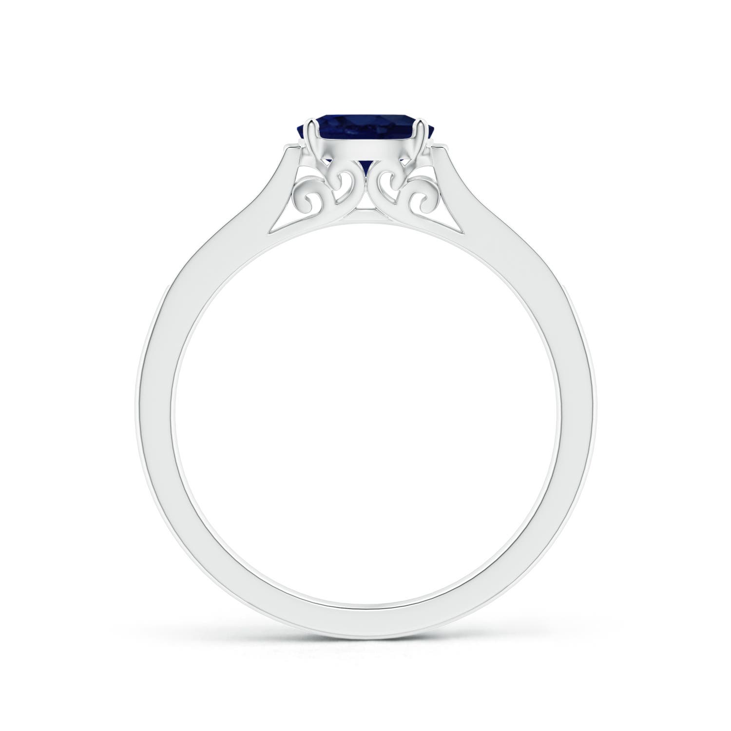 A - Blue Sapphire / 0.7 CT / 14 KT White Gold