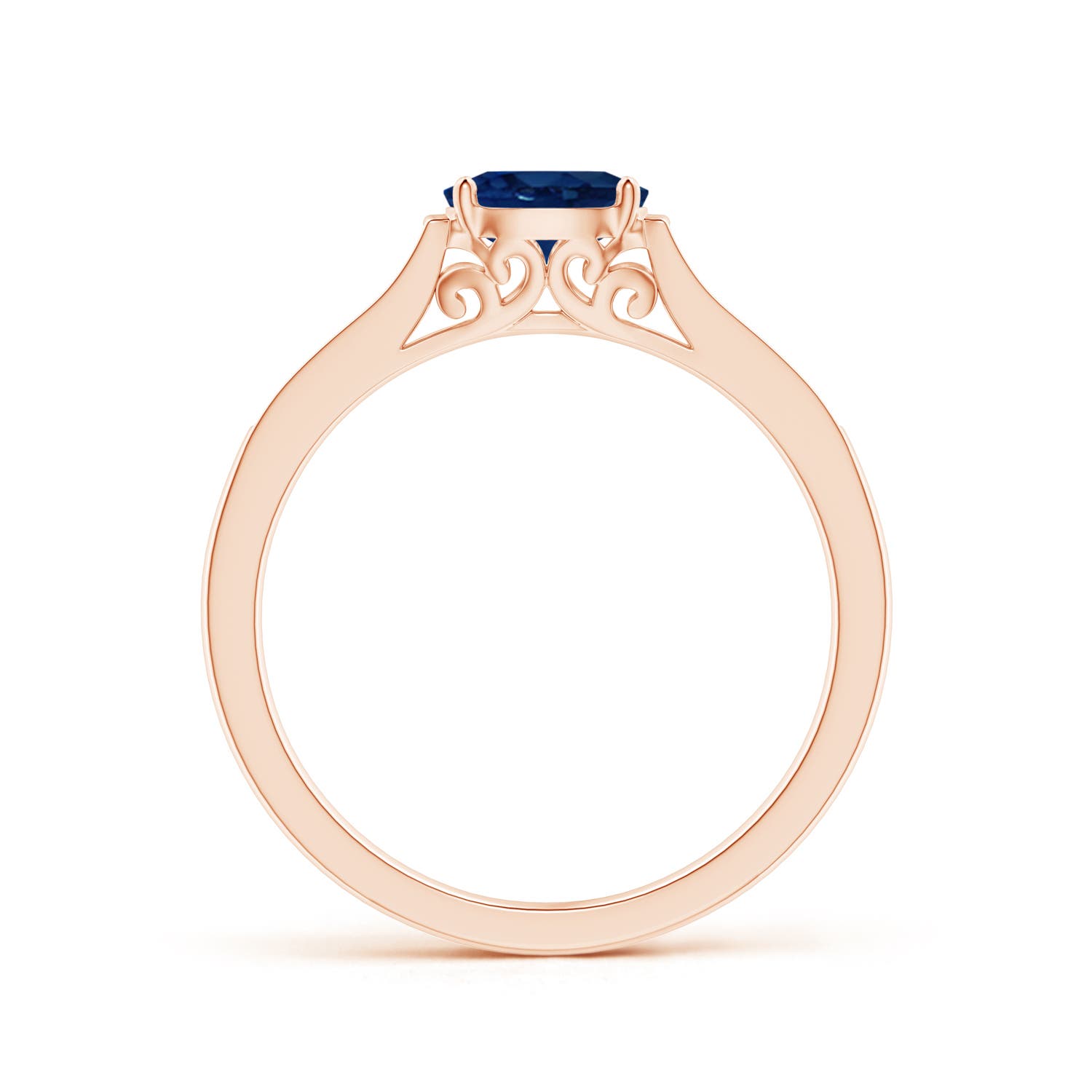 AA - Blue Sapphire / 0.7 CT / 14 KT Rose Gold