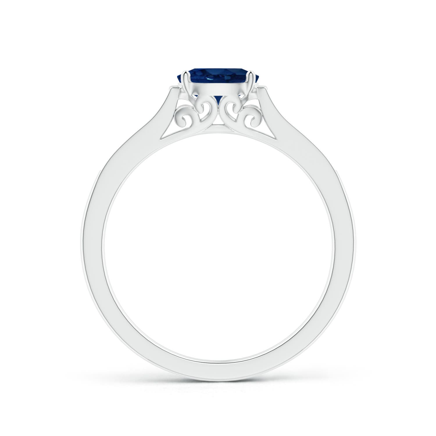 AA - Blue Sapphire / 0.7 CT / 14 KT White Gold