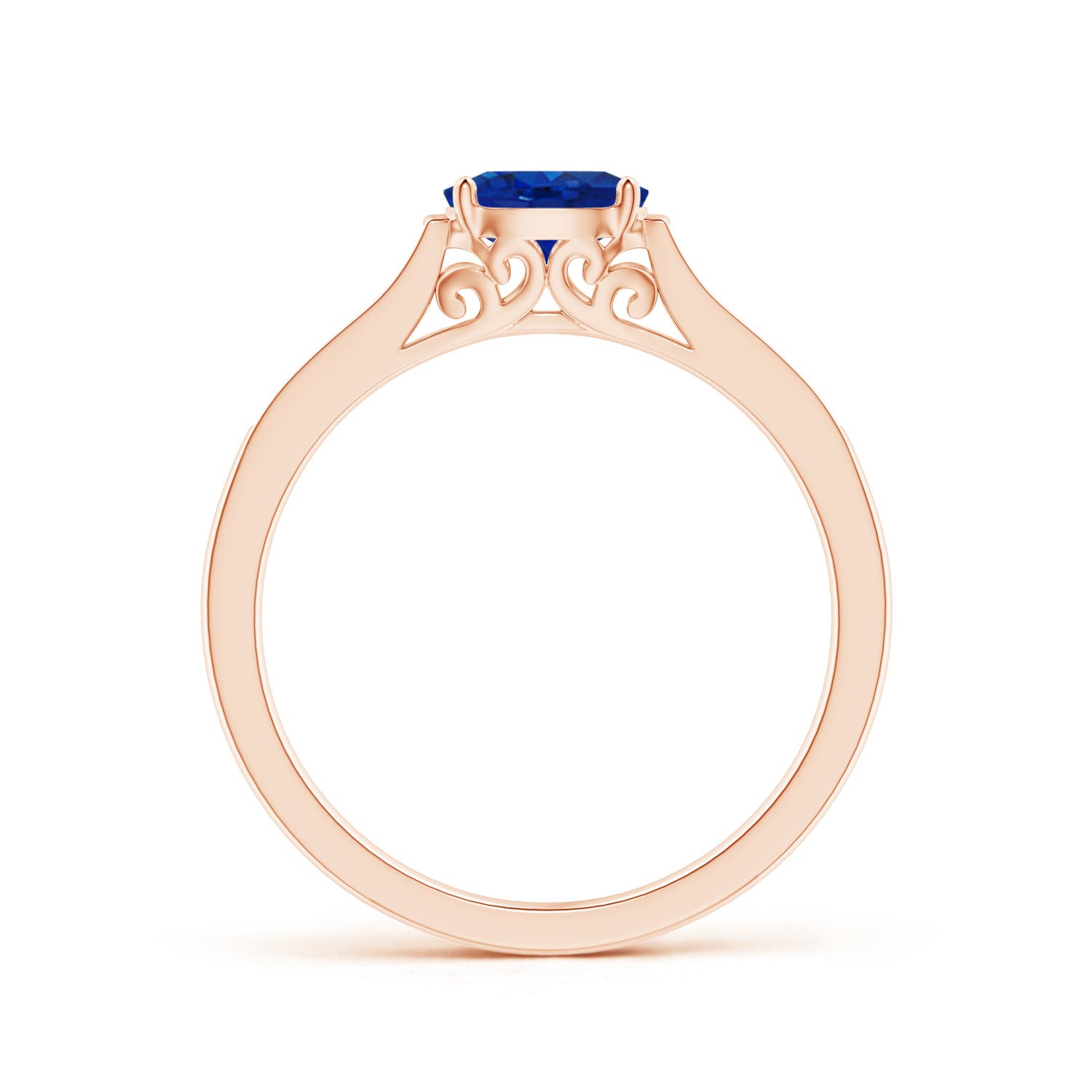 AAA - Blue Sapphire / 0.7 CT / 14 KT Rose Gold