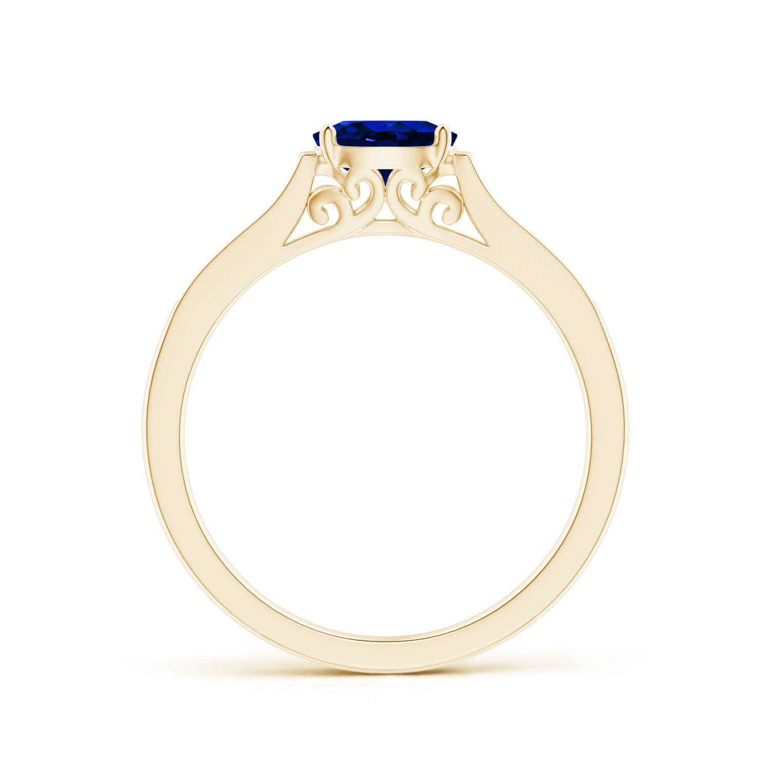 AAAA - Blue Sapphire / 0.7 CT / 14 KT Yellow Gold