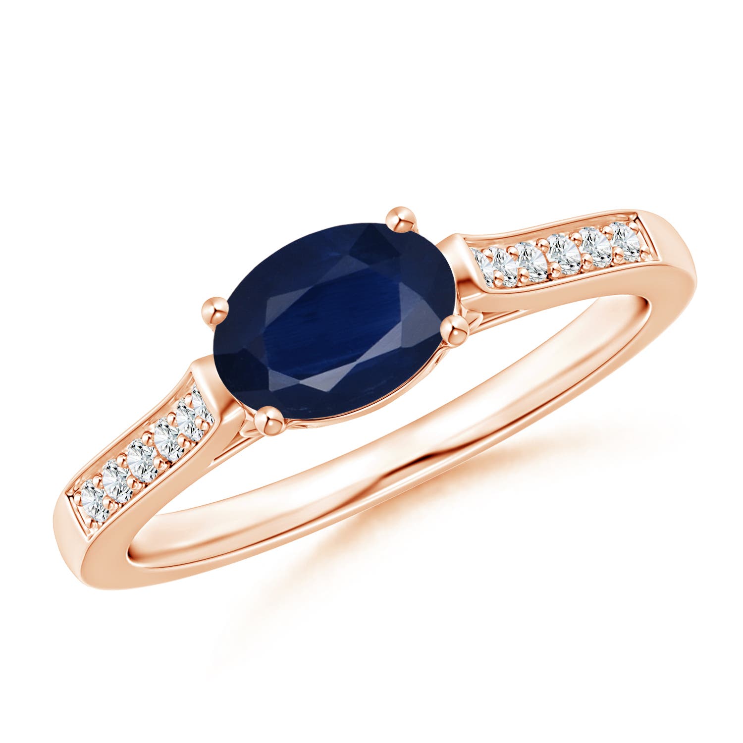 A - Blue Sapphire / 0.97 CT / 14 KT Rose Gold