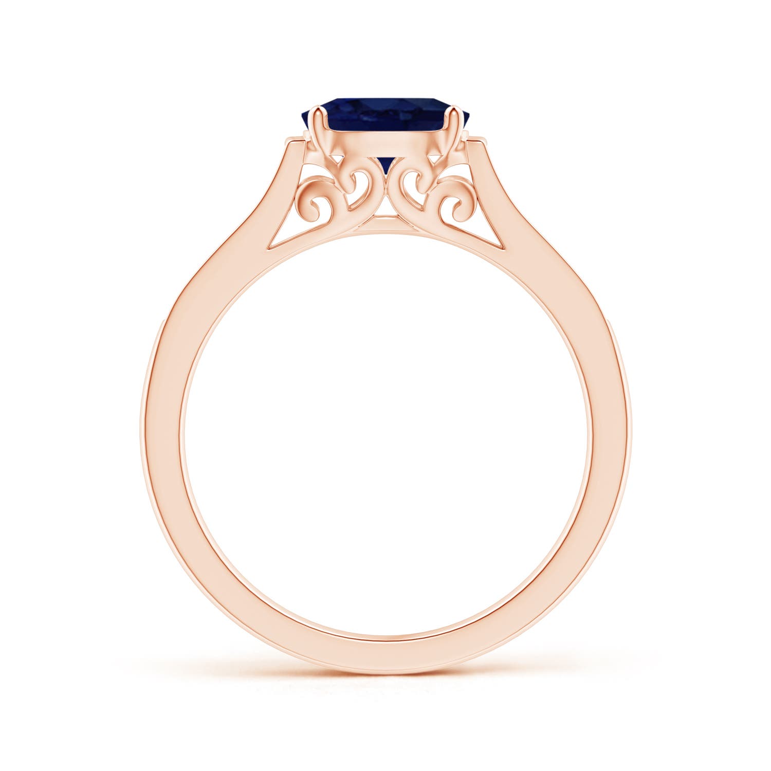 A - Blue Sapphire / 0.97 CT / 14 KT Rose Gold