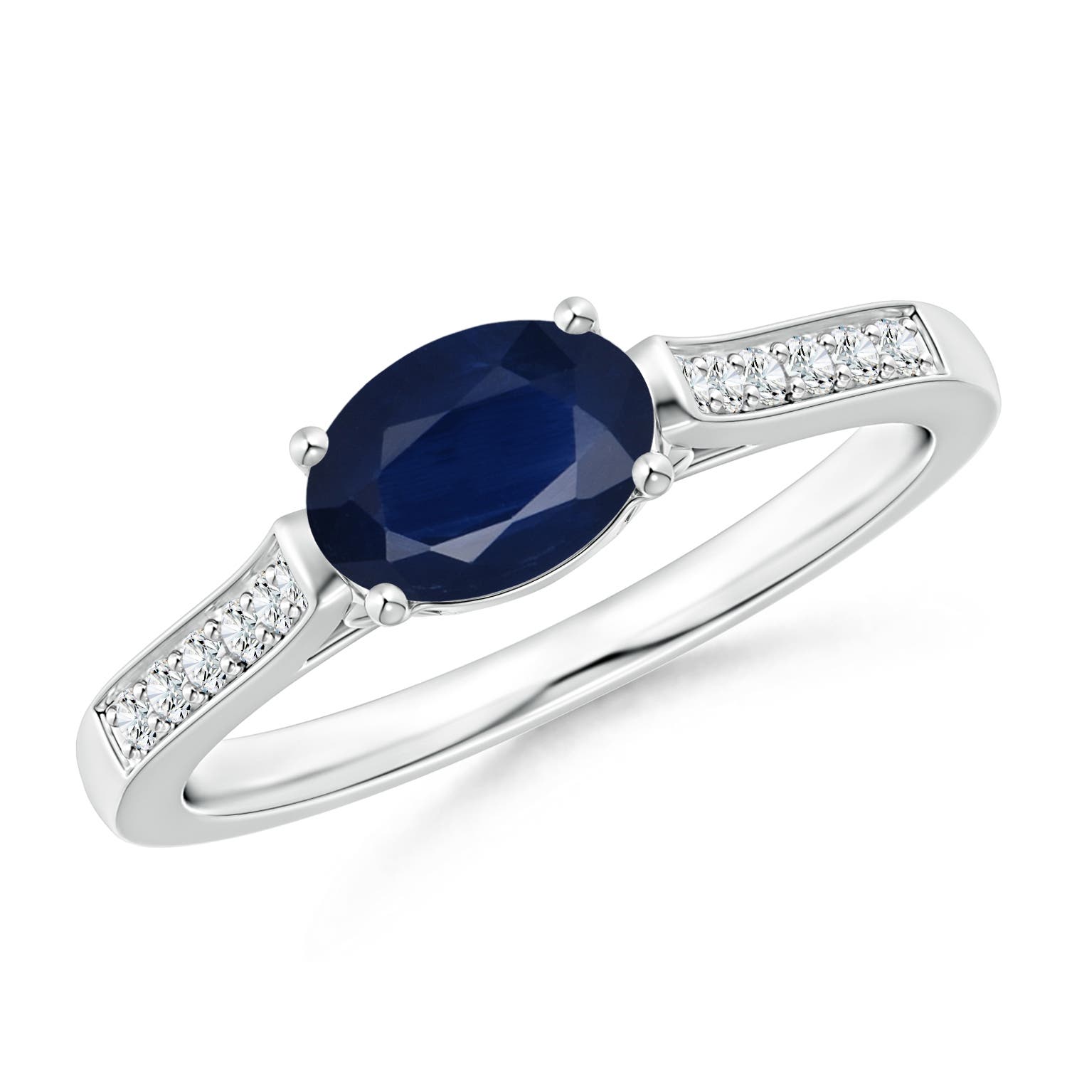 A - Blue Sapphire / 0.97 CT / 14 KT White Gold