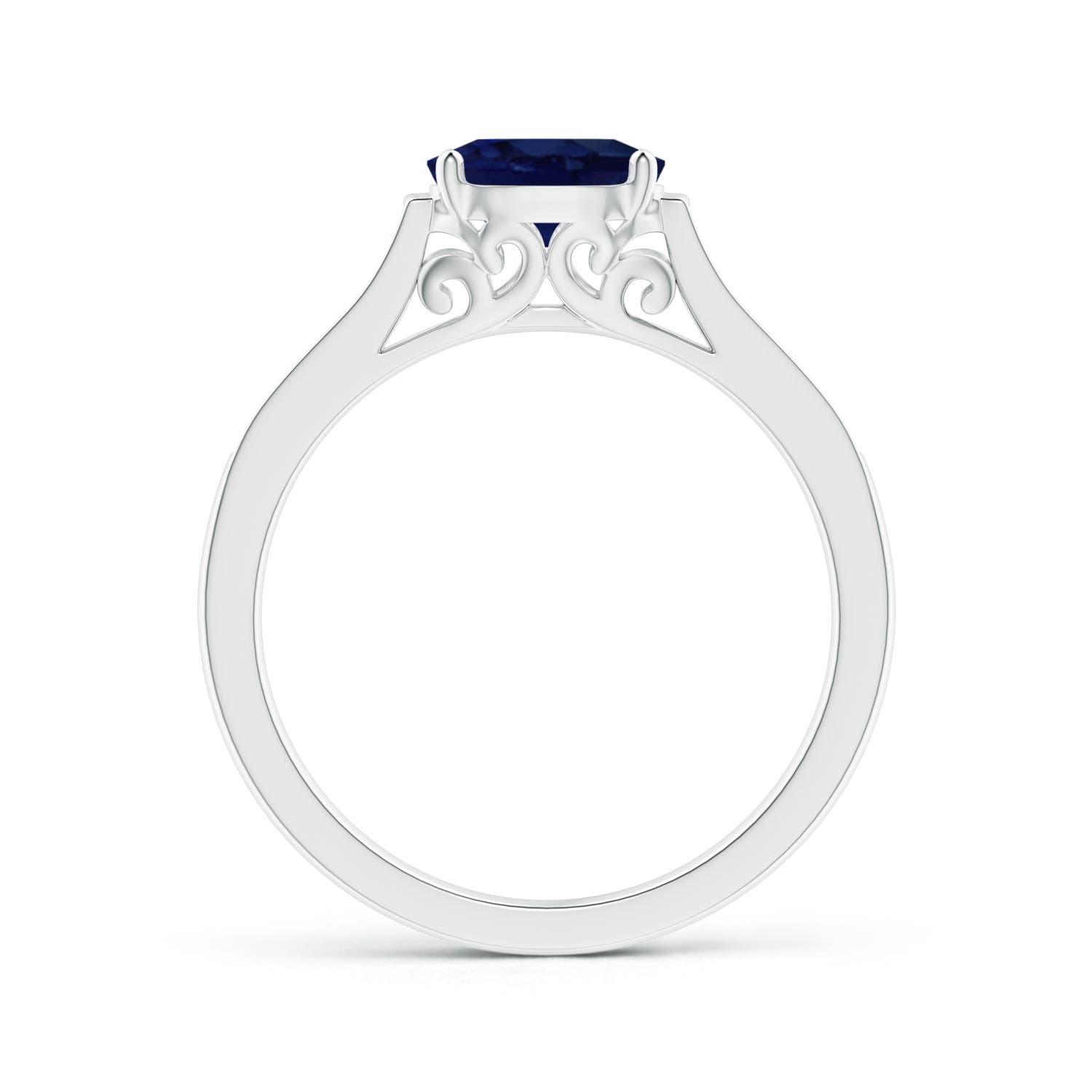 A - Blue Sapphire / 0.97 CT / 14 KT White Gold