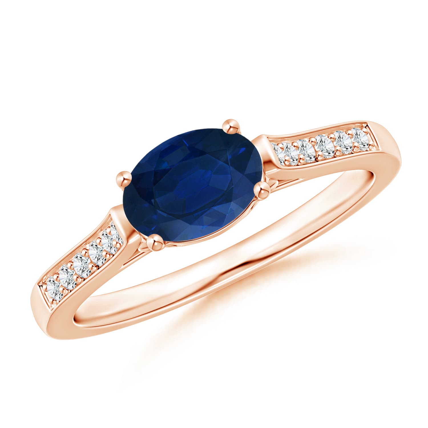 AA - Blue Sapphire / 0.97 CT / 14 KT Rose Gold