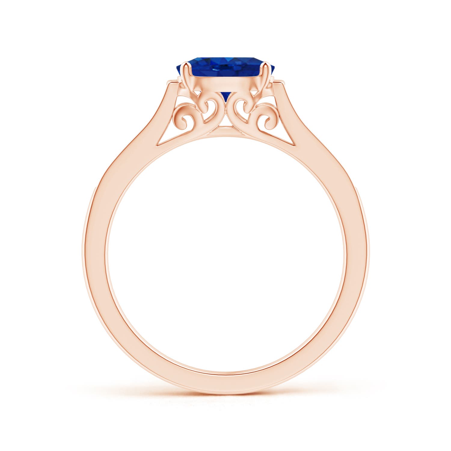 AAA - Blue Sapphire / 0.97 CT / 14 KT Rose Gold