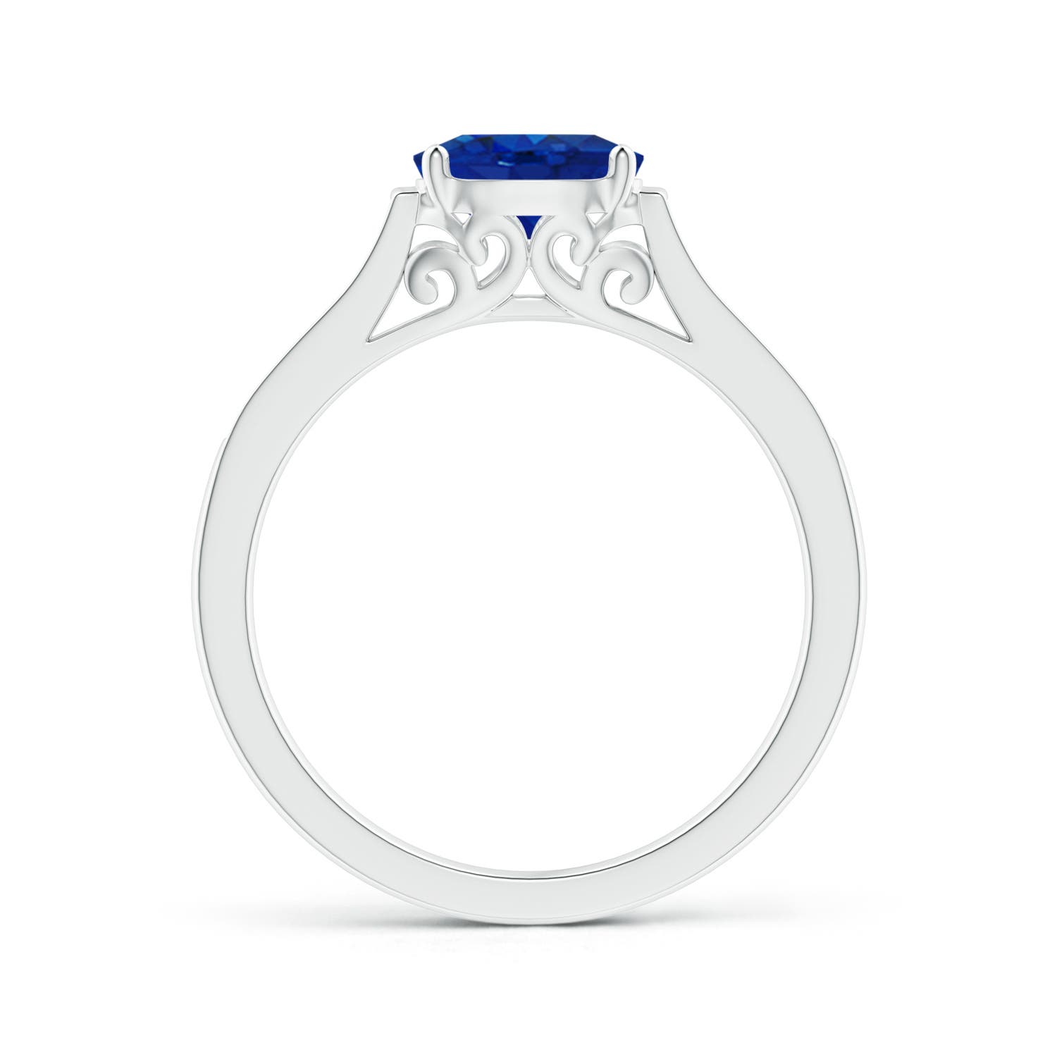 AAA - Blue Sapphire / 0.97 CT / 14 KT White Gold