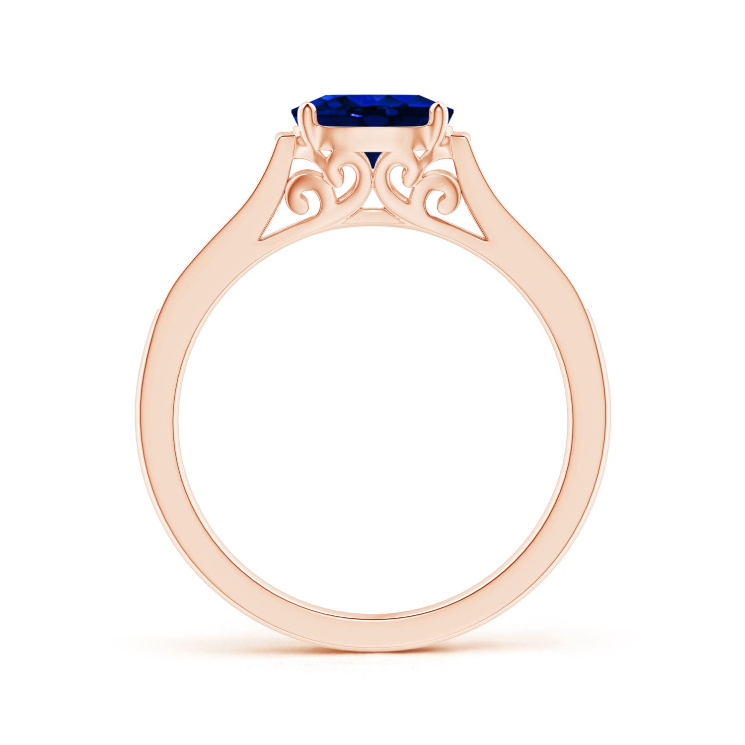 AAAA - Blue Sapphire / 0.97 CT / 14 KT Rose Gold