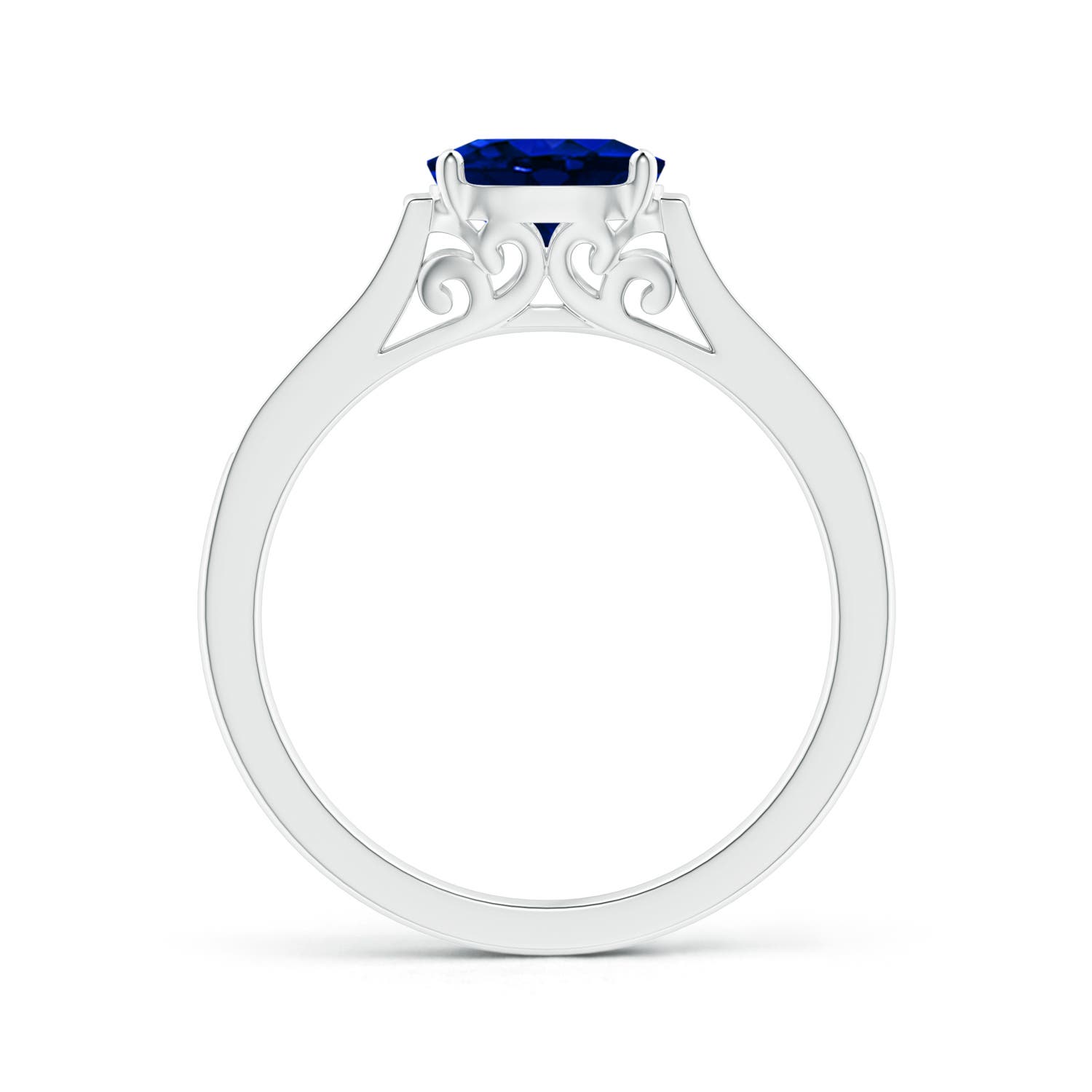 AAAA - Blue Sapphire / 0.97 CT / 14 KT White Gold