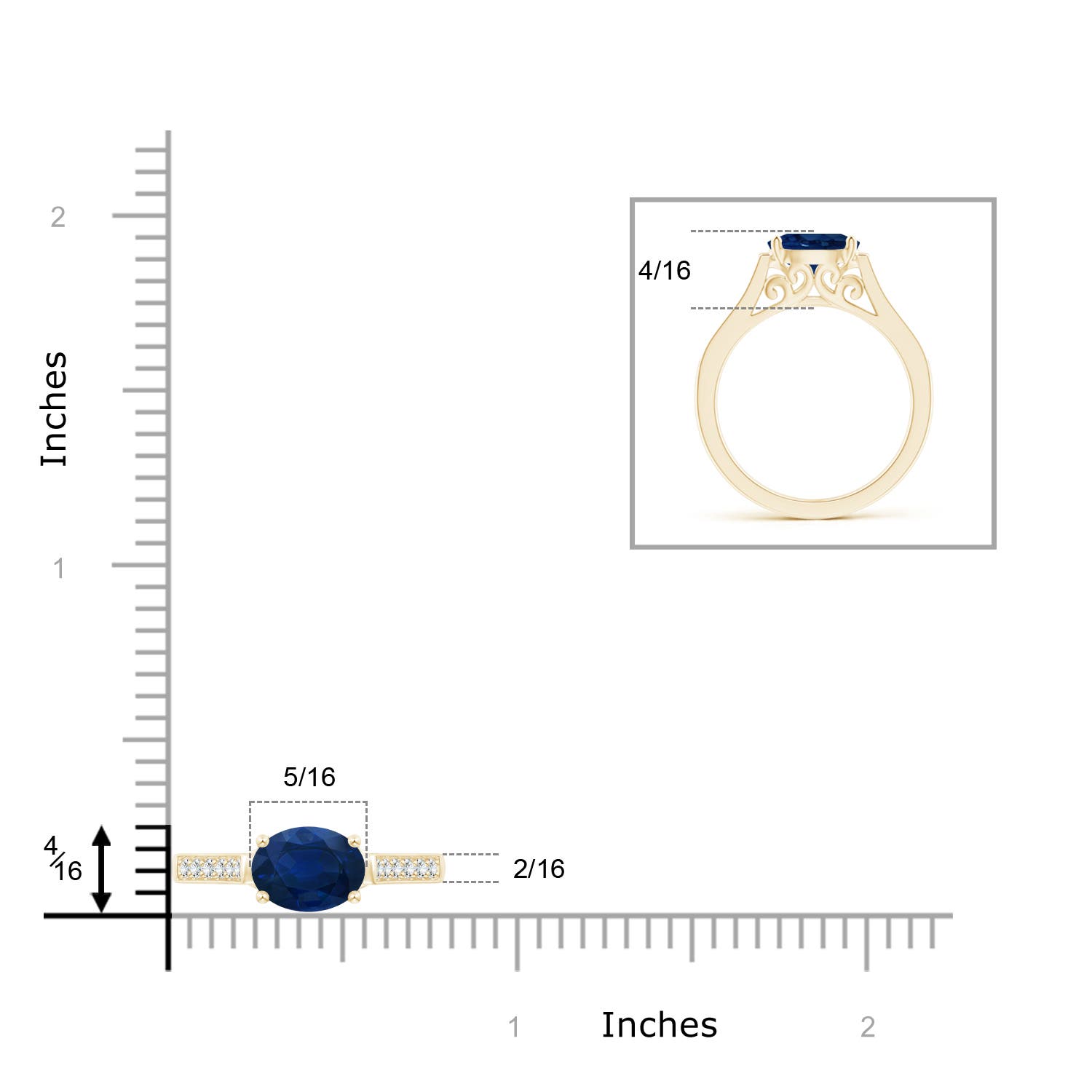 AA - Blue Sapphire / 1.69 CT / 14 KT Yellow Gold