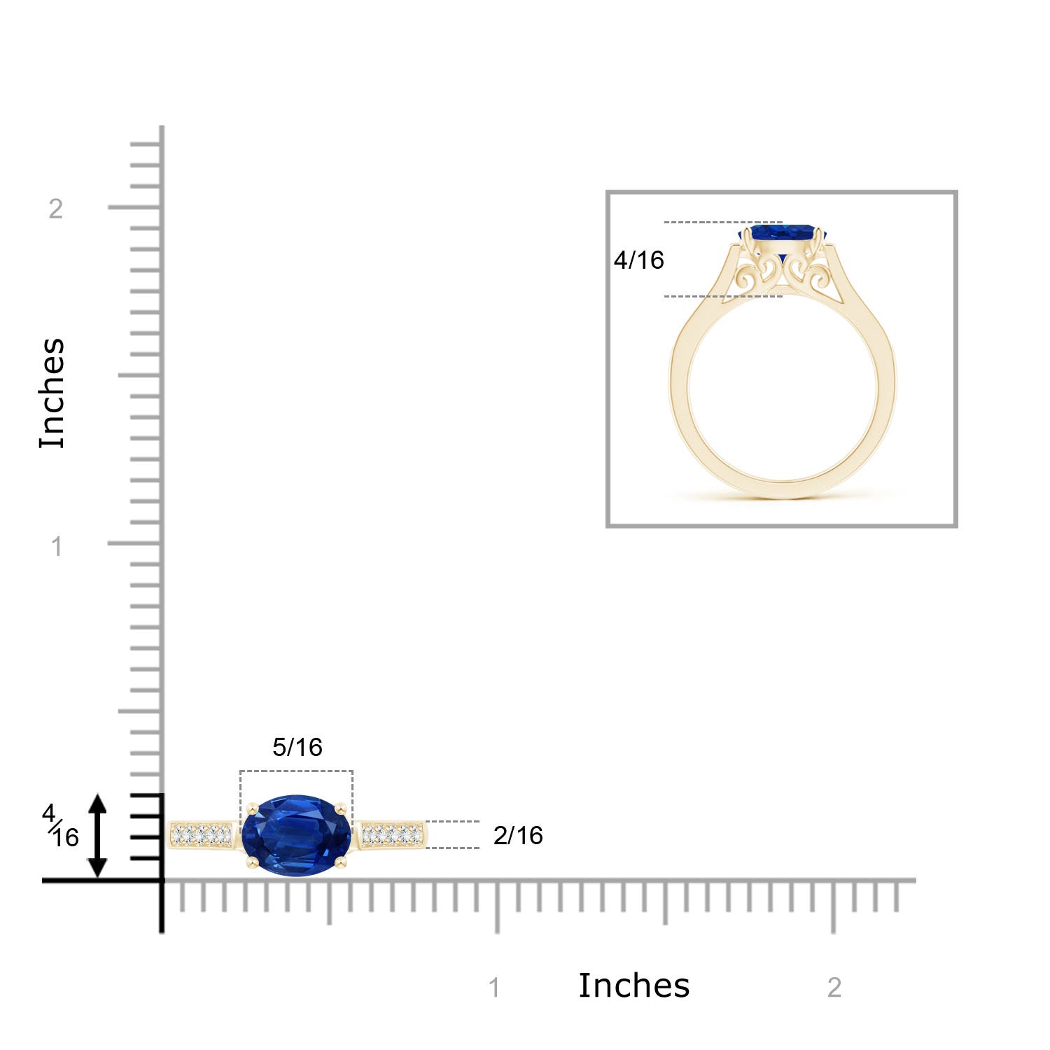 AAA - Blue Sapphire / 1.69 CT / 14 KT Yellow Gold