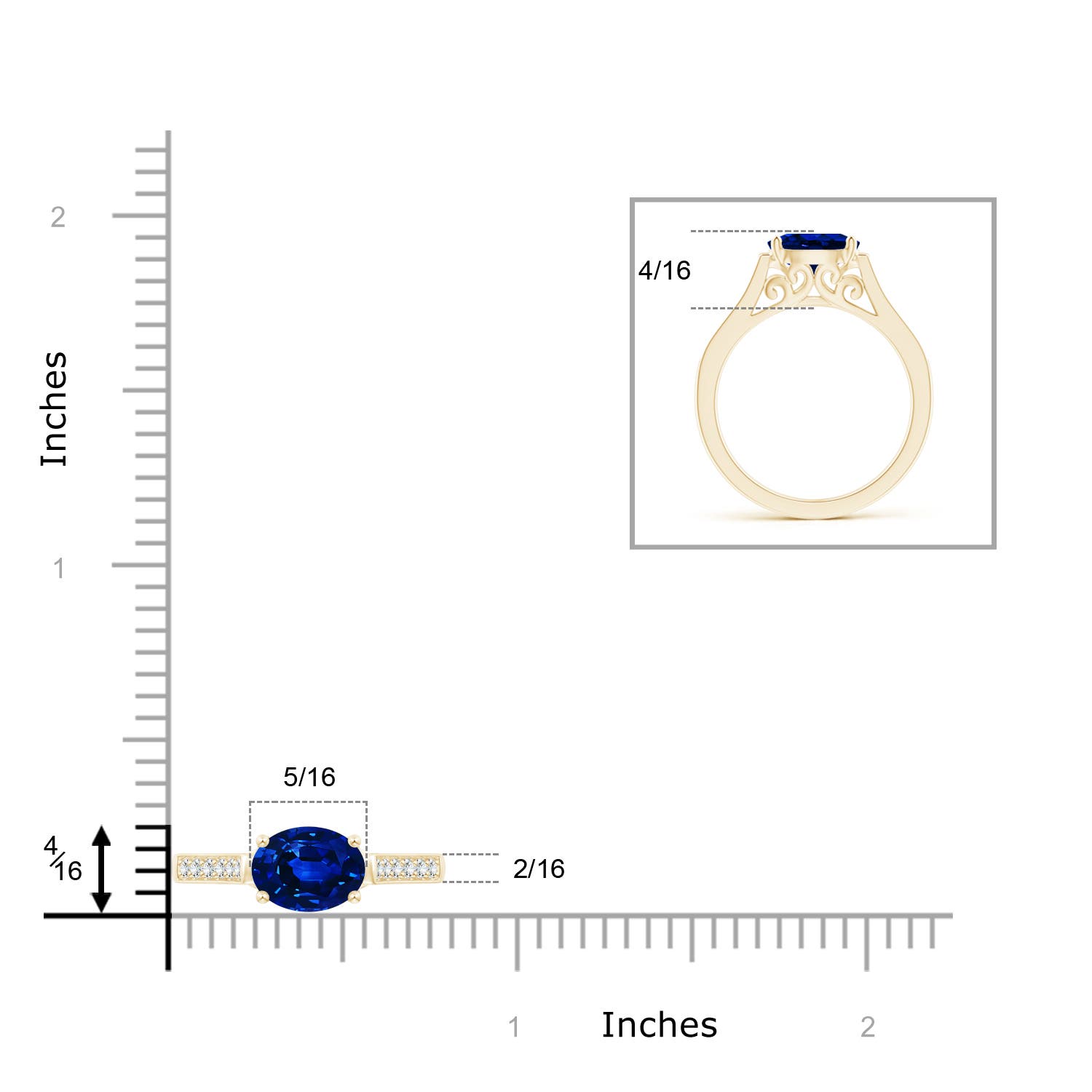 AAAA - Blue Sapphire / 1.69 CT / 14 KT Yellow Gold