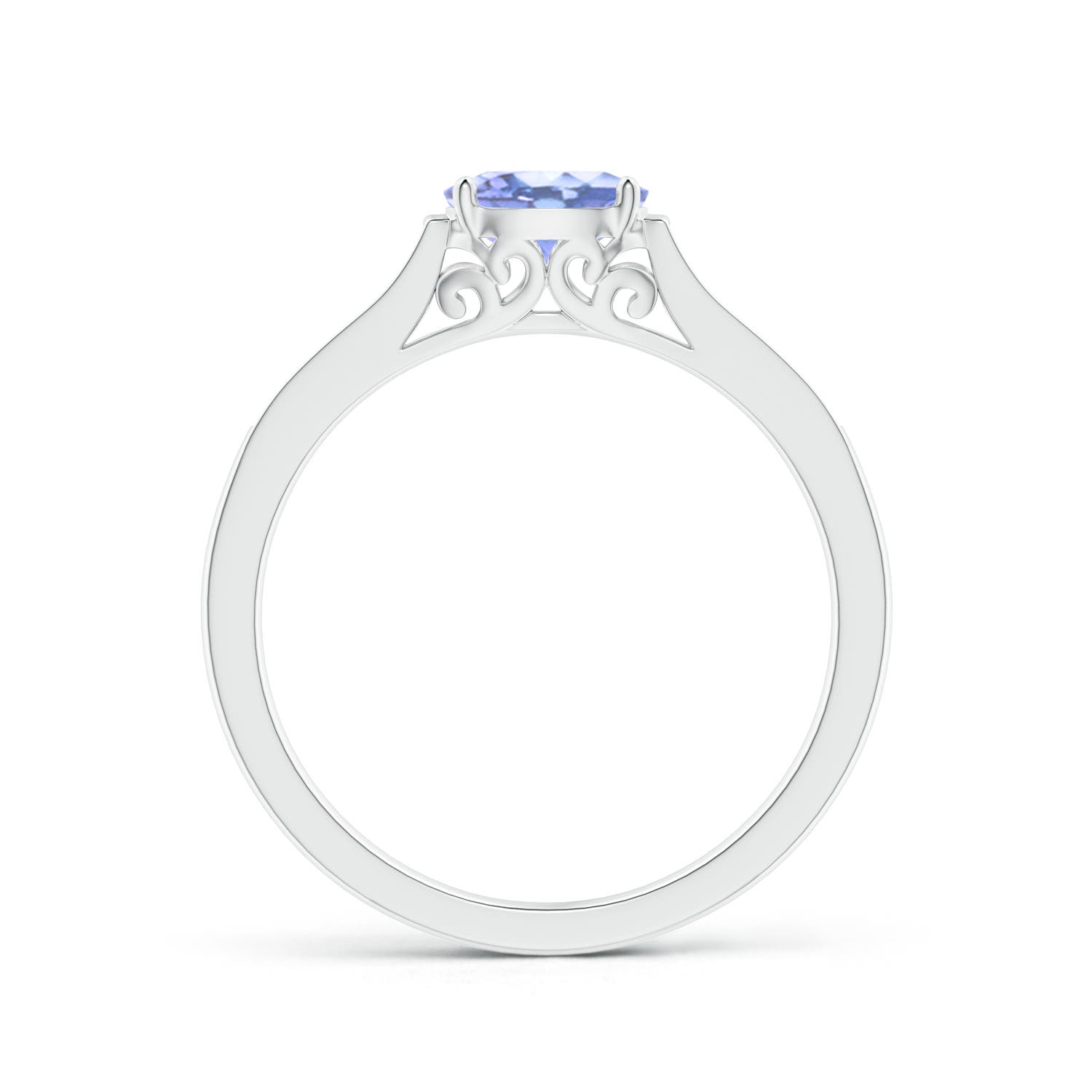 A - Tanzanite / 0.55 CT / 14 KT White Gold