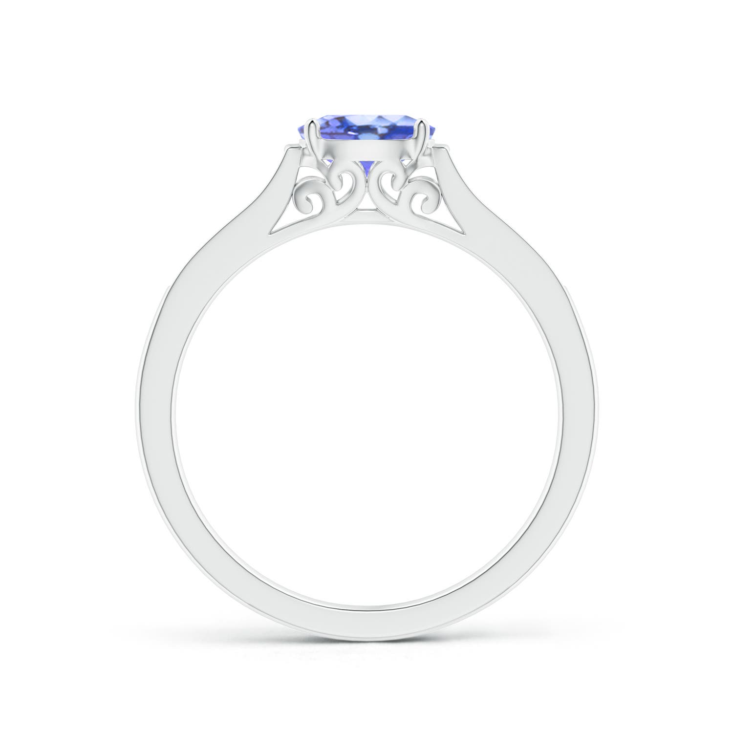 AA - Tanzanite / 0.55 CT / 14 KT White Gold