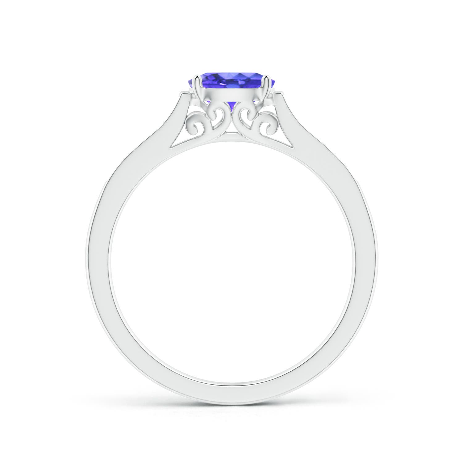 AAA - Tanzanite / 0.55 CT / 14 KT White Gold