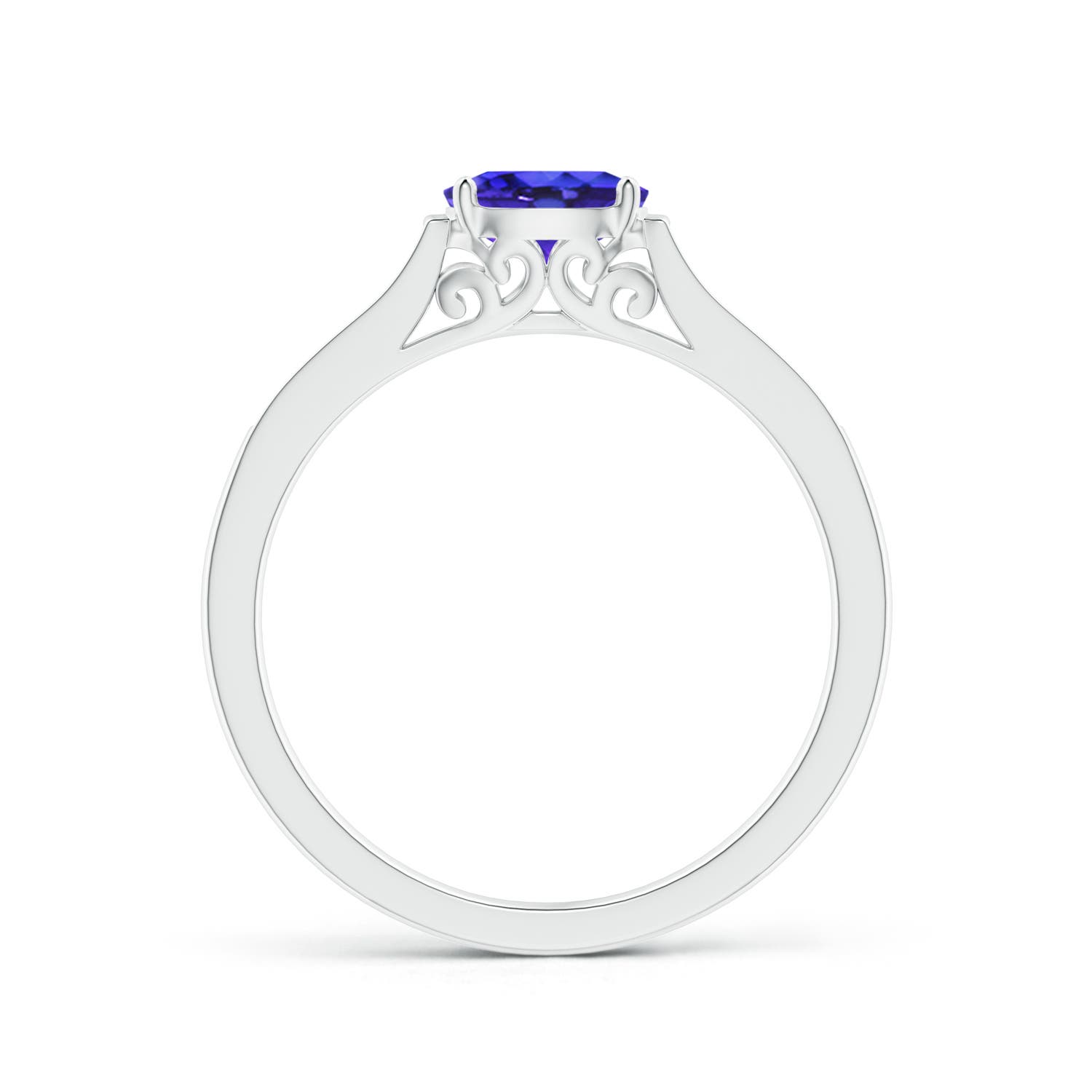 AAAA - Tanzanite / 0.55 CT / 14 KT White Gold