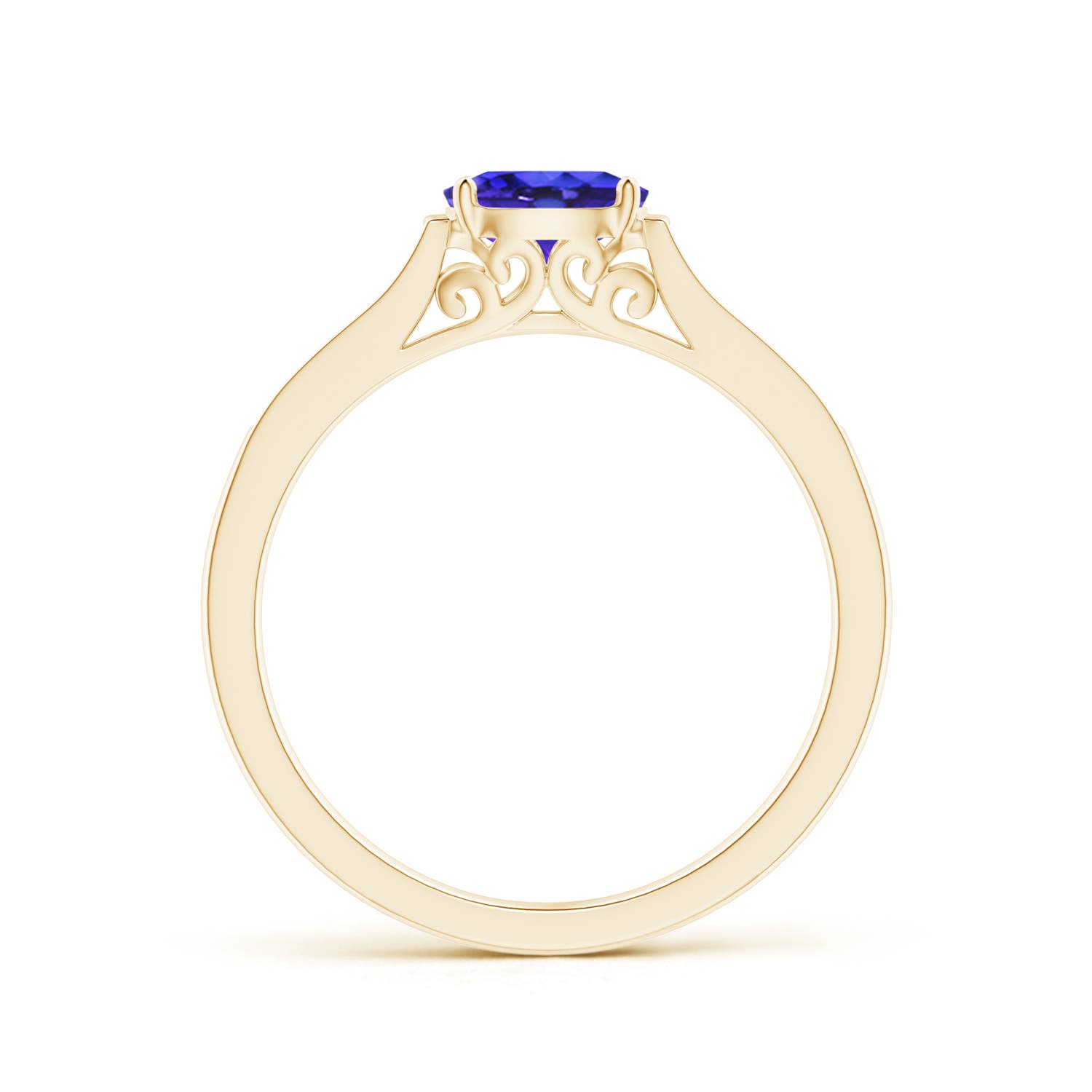 AAAA - Tanzanite / 0.55 CT / 14 KT Yellow Gold