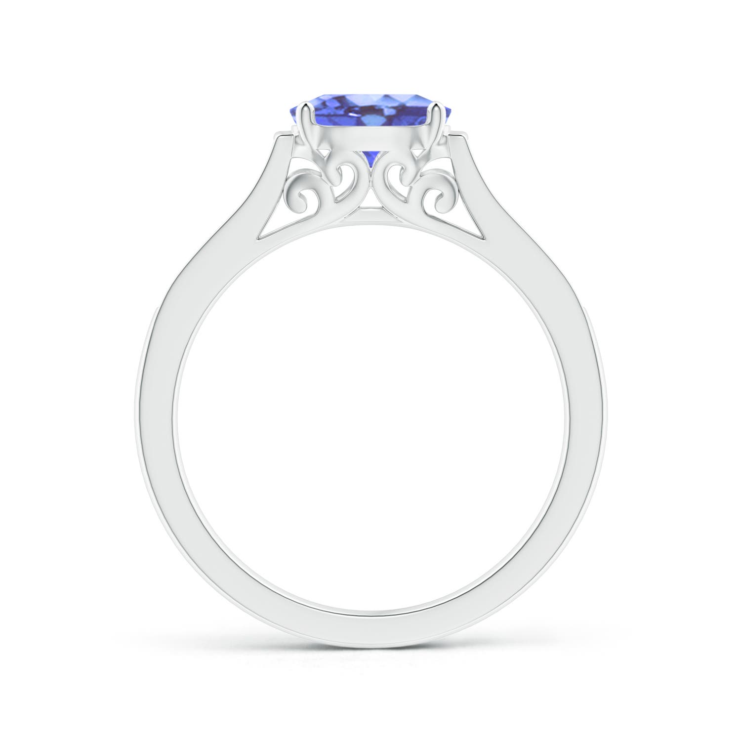 A - Tanzanite / 0.92 CT / 14 KT White Gold