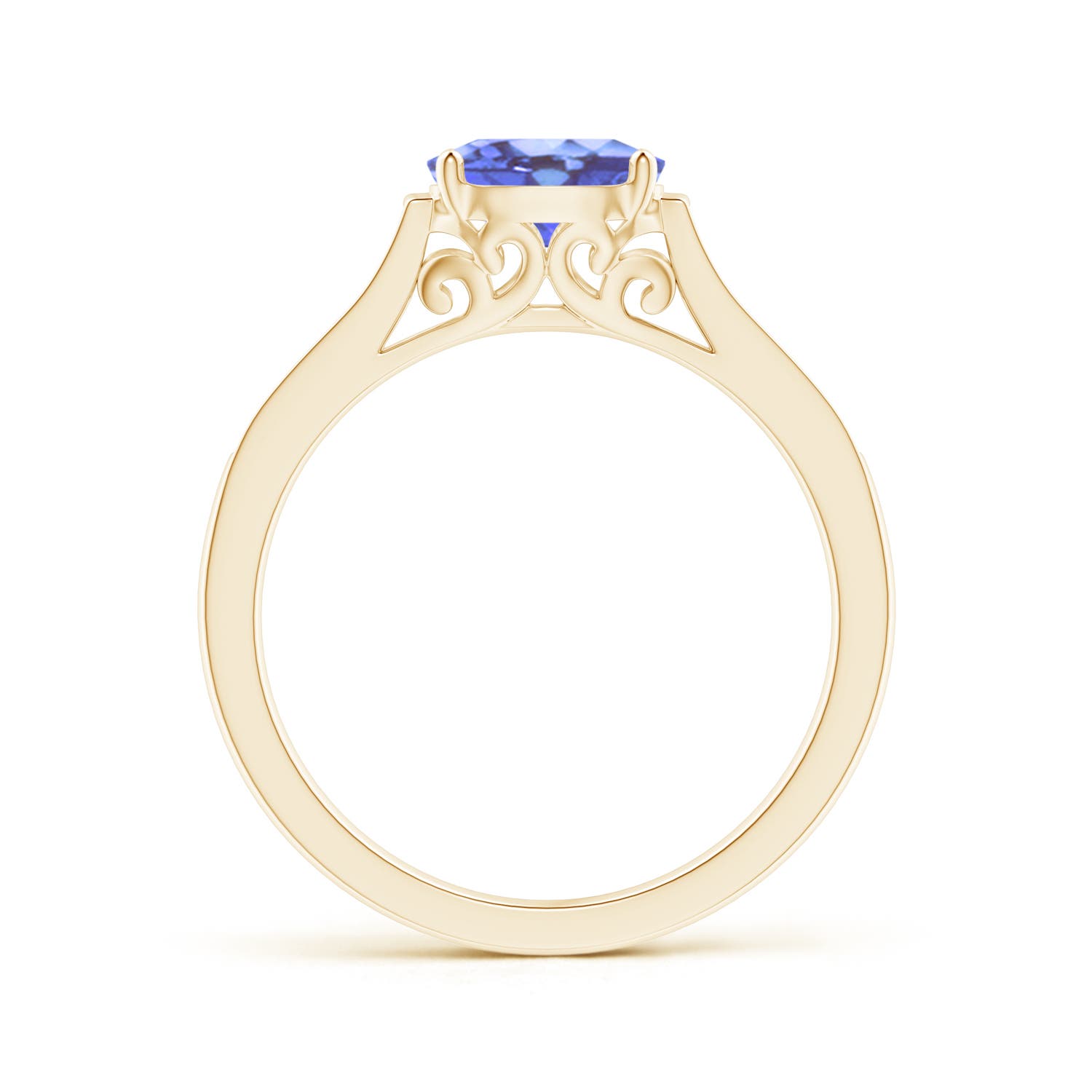 A - Tanzanite / 0.92 CT / 14 KT Yellow Gold