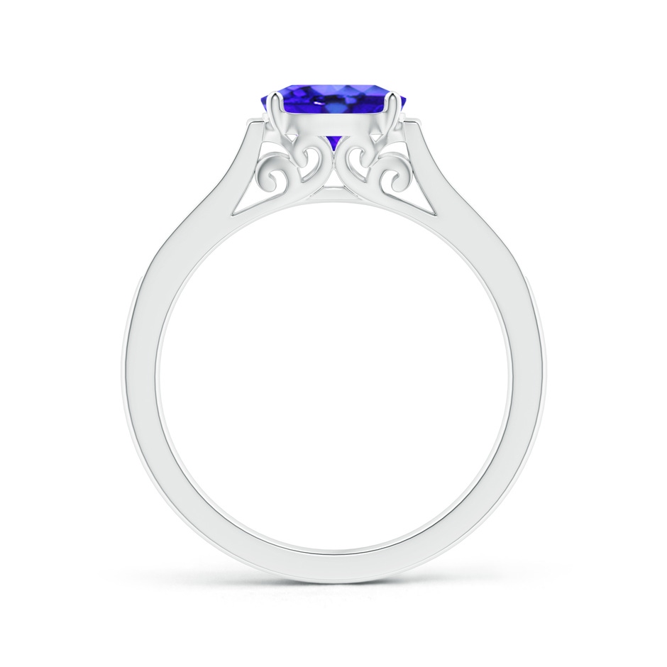 7x5mm AAA East-West Oval Tanzanite Solitaire Ring with Diamonds in P950 Platinum product image