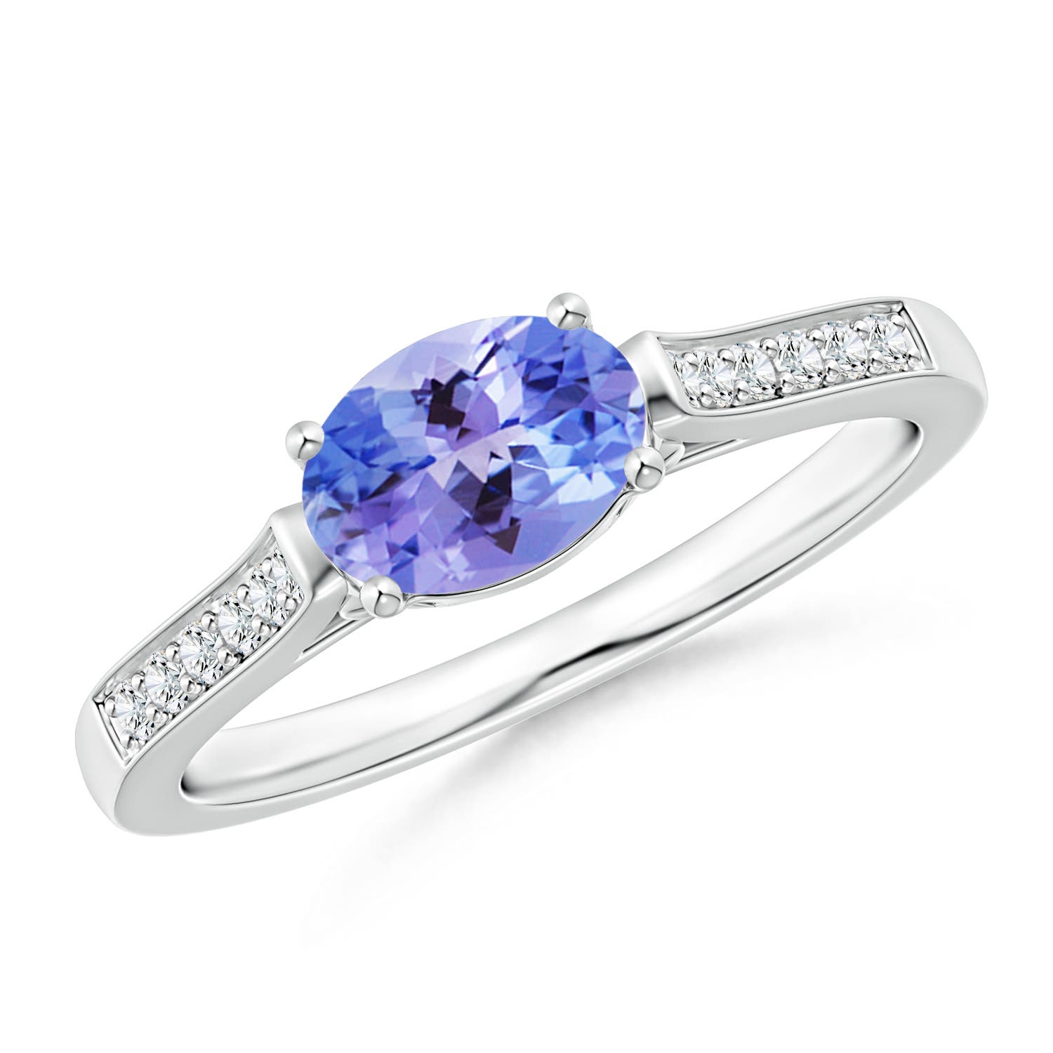 AAA - Tanzanite / 0.92 CT / 14 KT White Gold