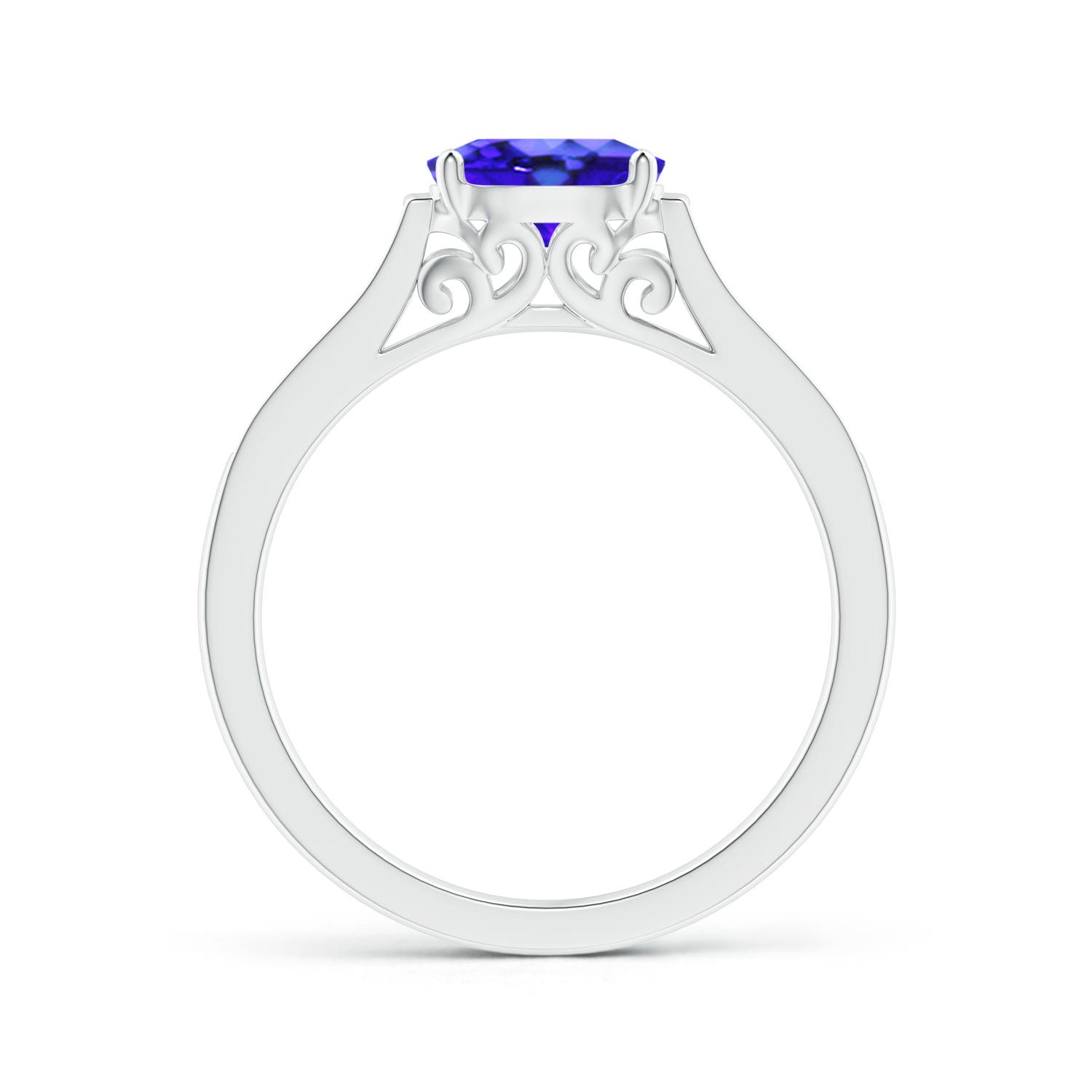 AAA - Tanzanite / 0.92 CT / 14 KT White Gold